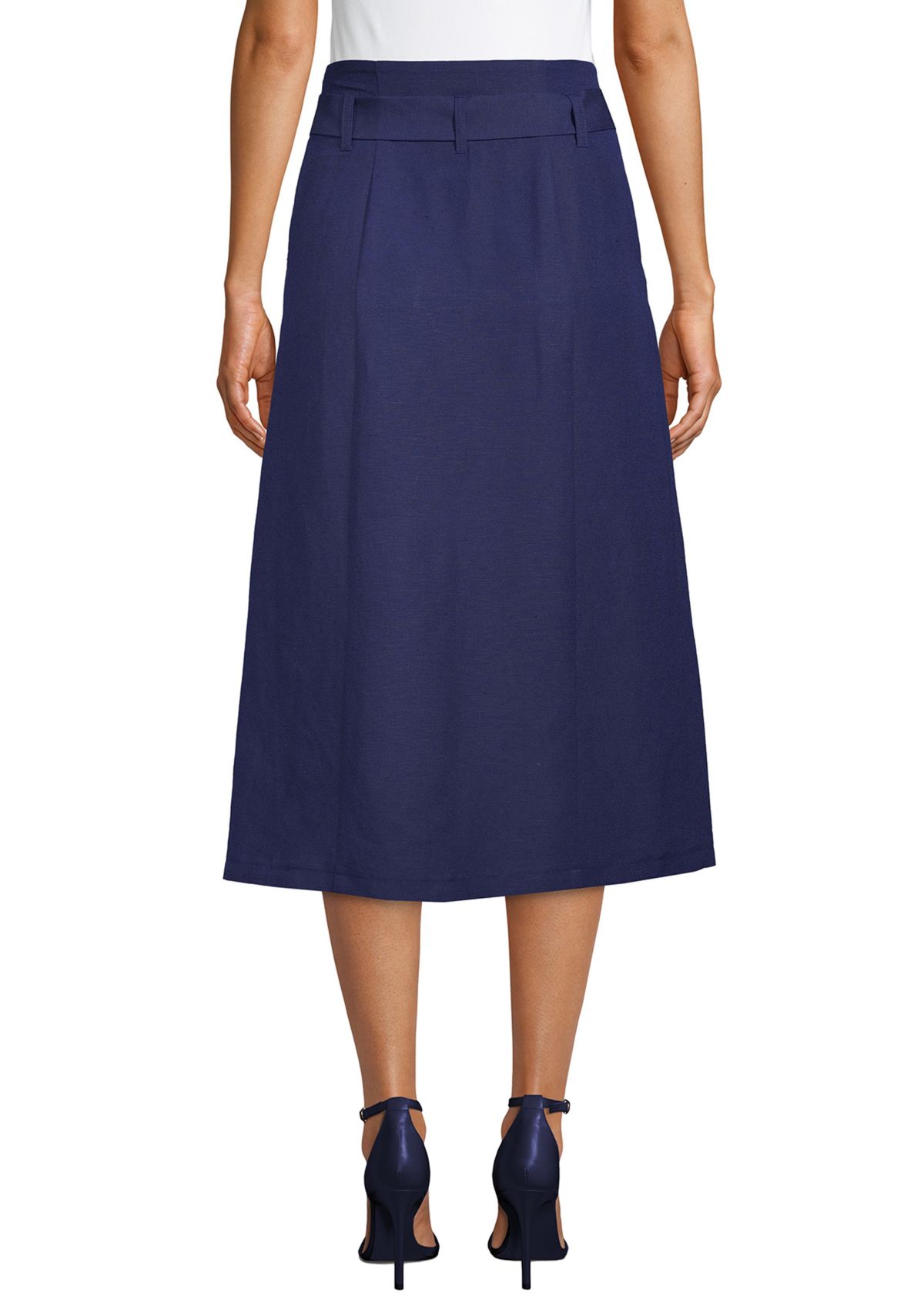 Womens Linen Button Skirt