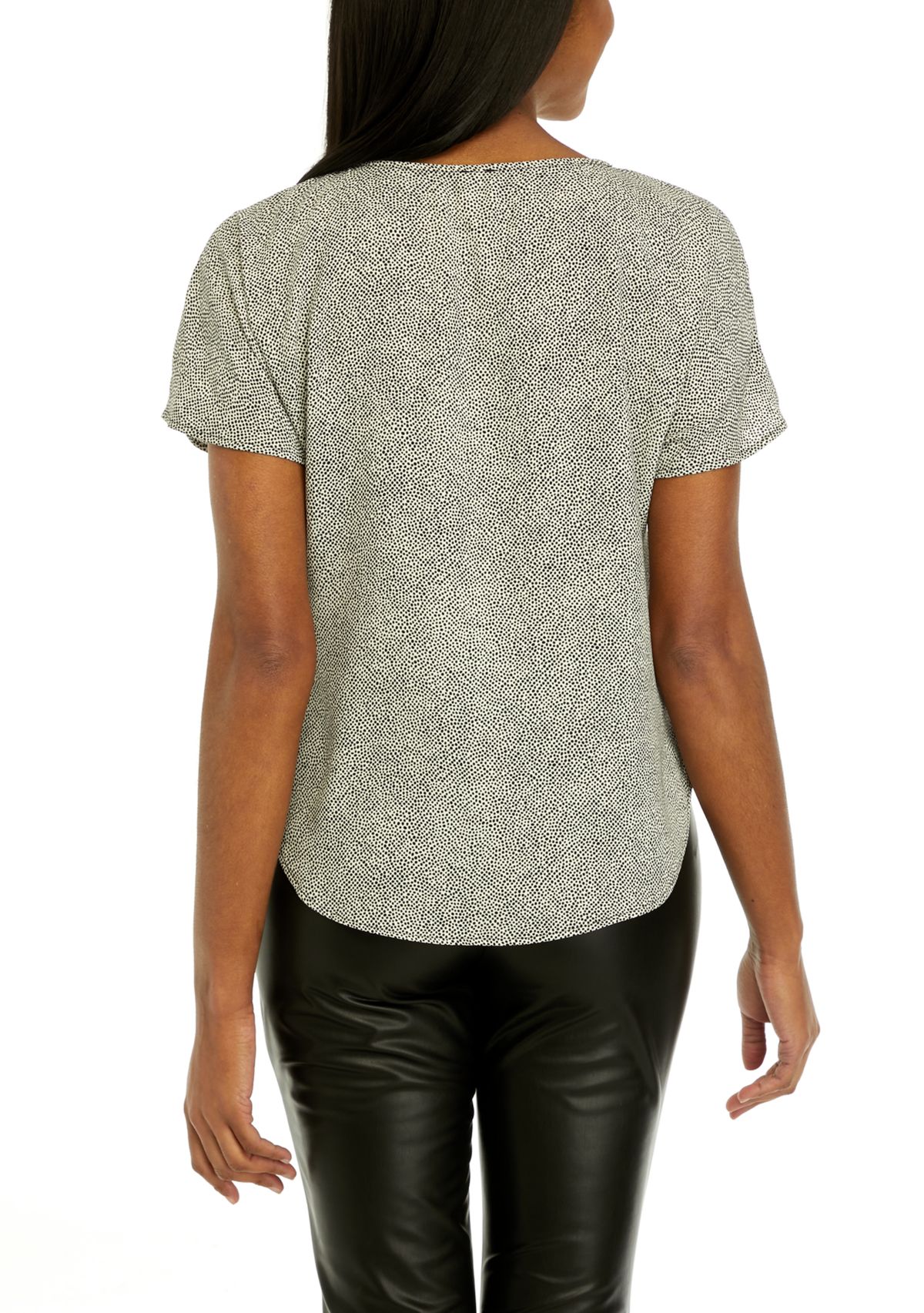 Womens Short Sleeve Boat Neck Blouse