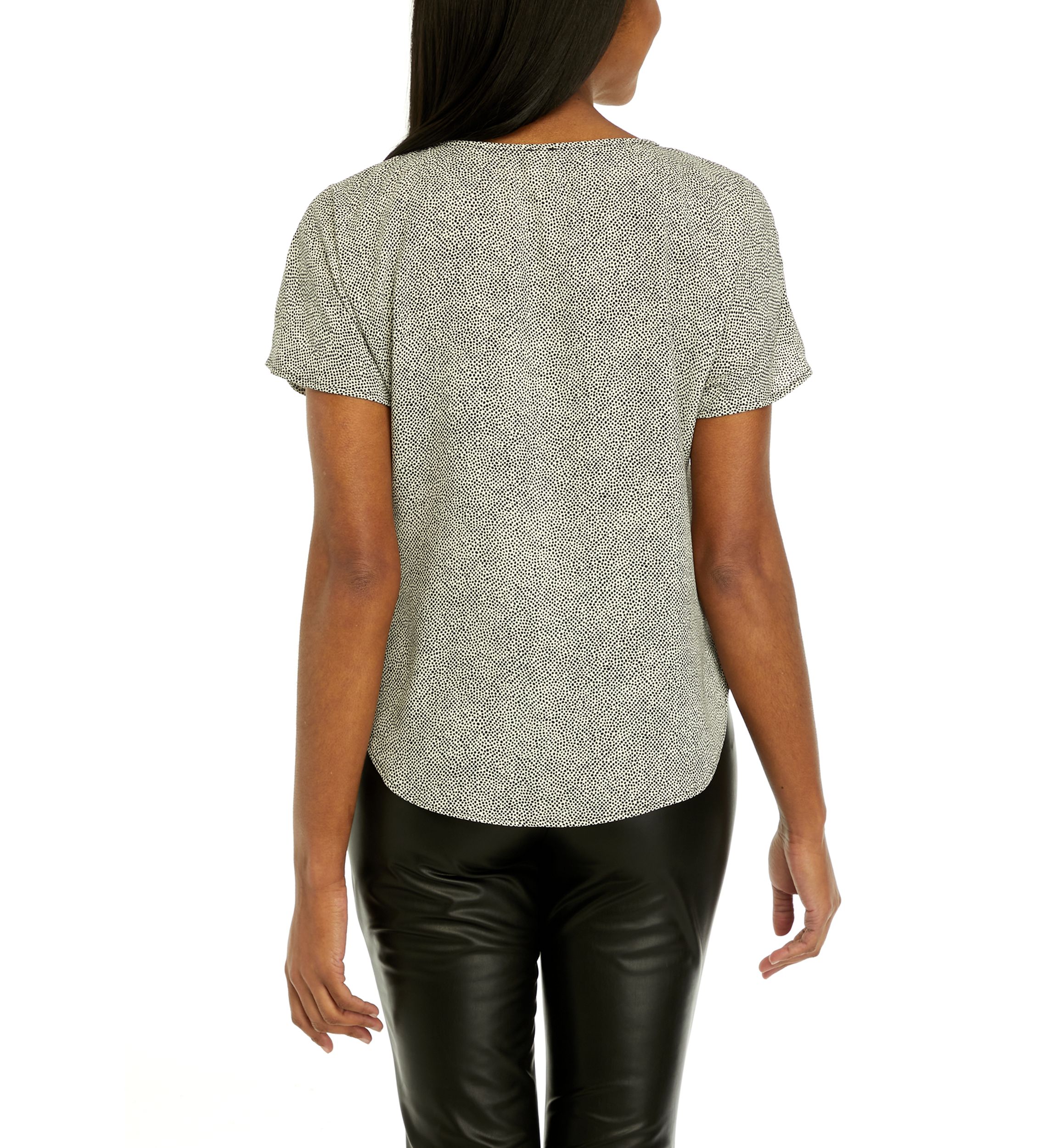 Womens Short Sleeve Boat Neck Blouse
