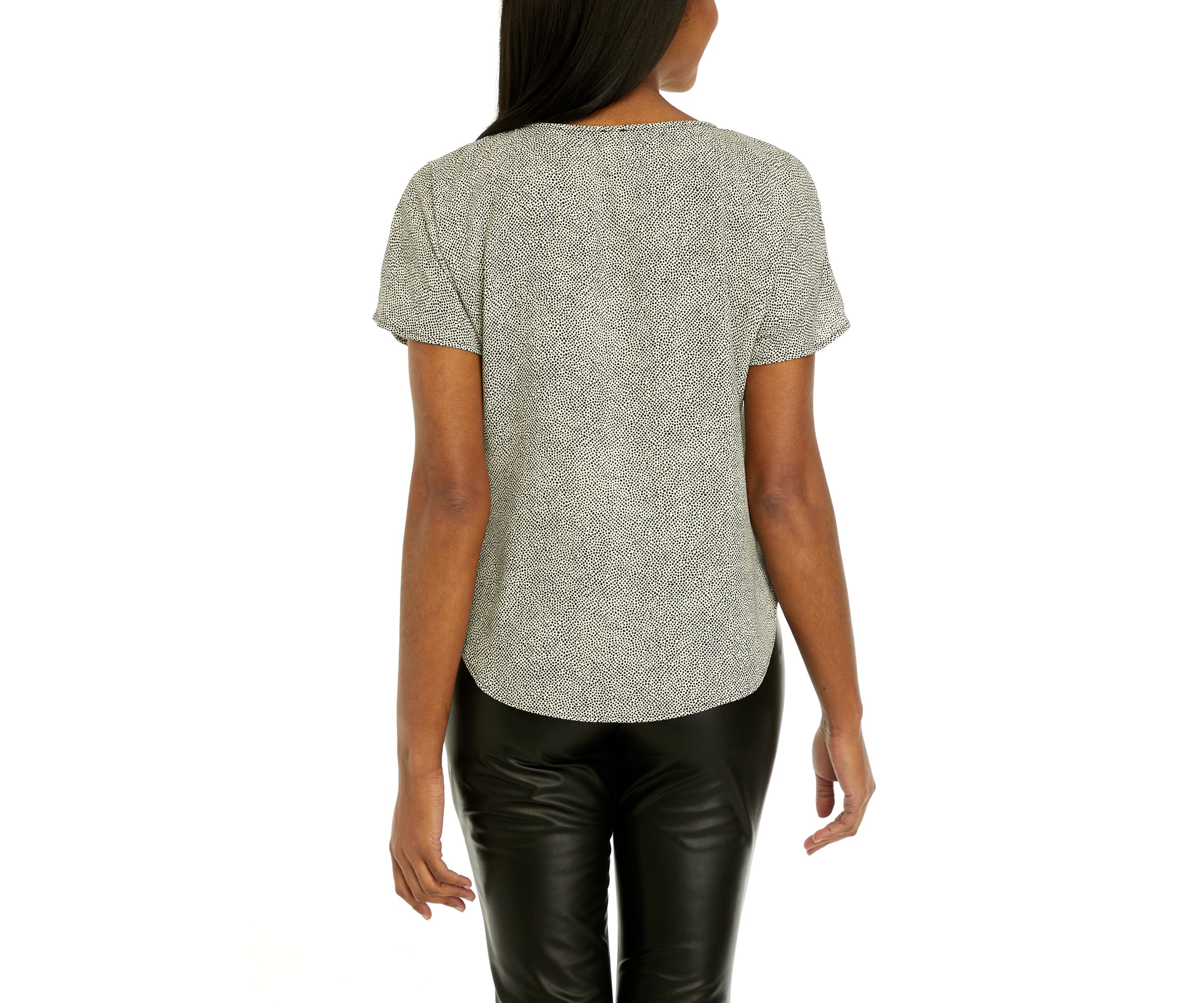 Womens Short Sleeve Boat Neck Blouse