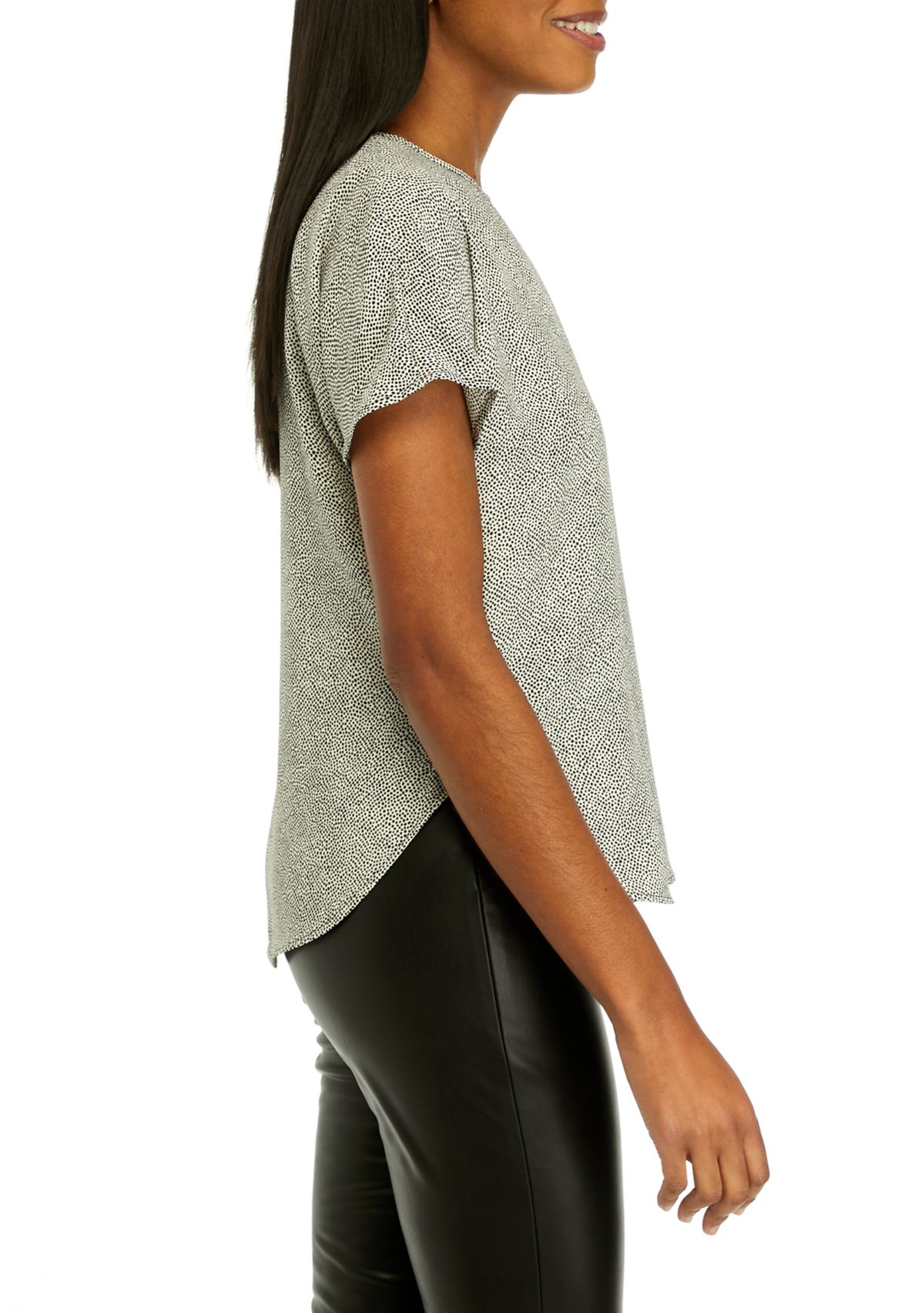 Womens Short Sleeve Boat Neck Blouse