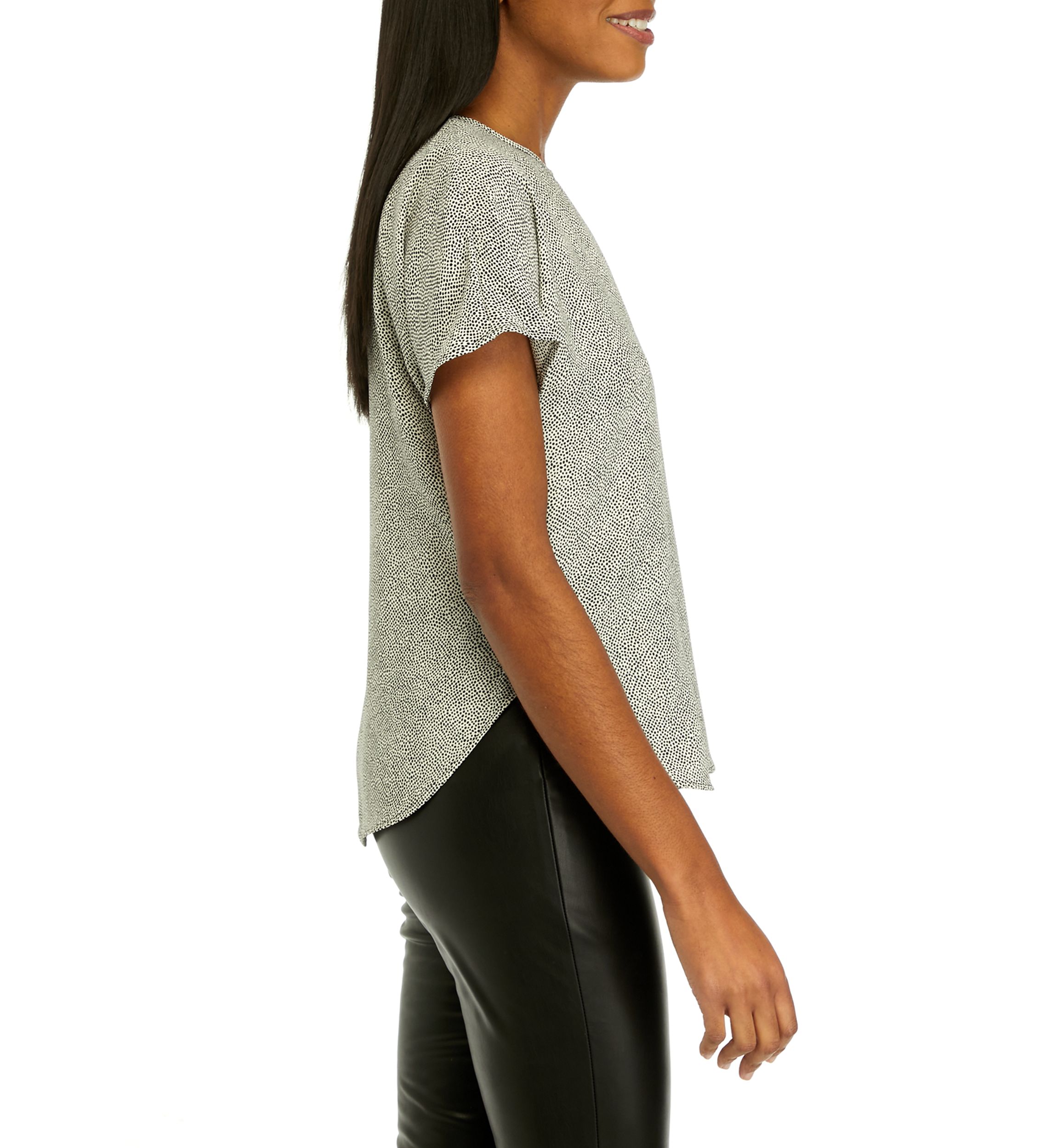 Womens Short Sleeve Boat Neck Blouse