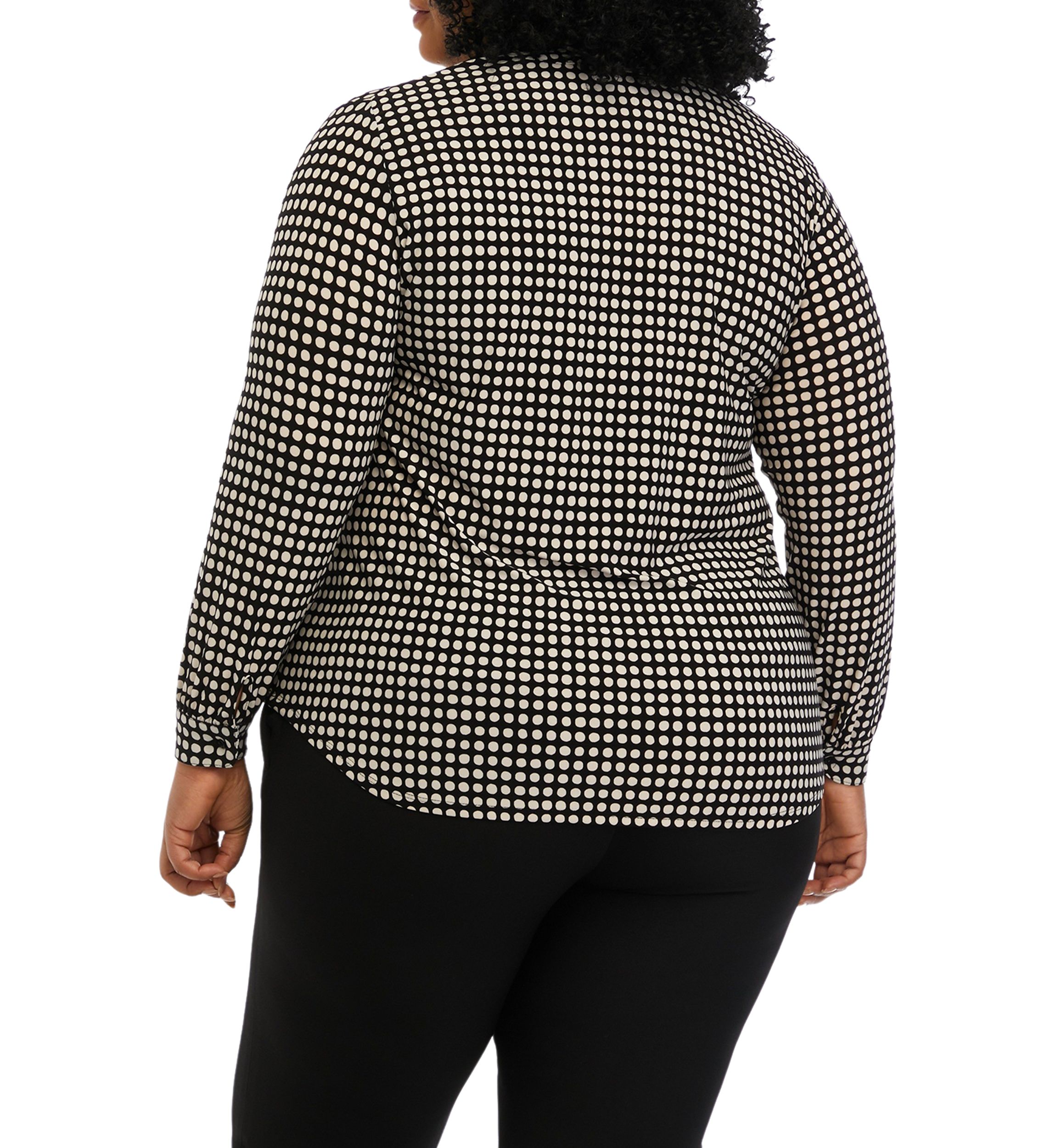 Plus Size Printed Split Neck Tunic Top