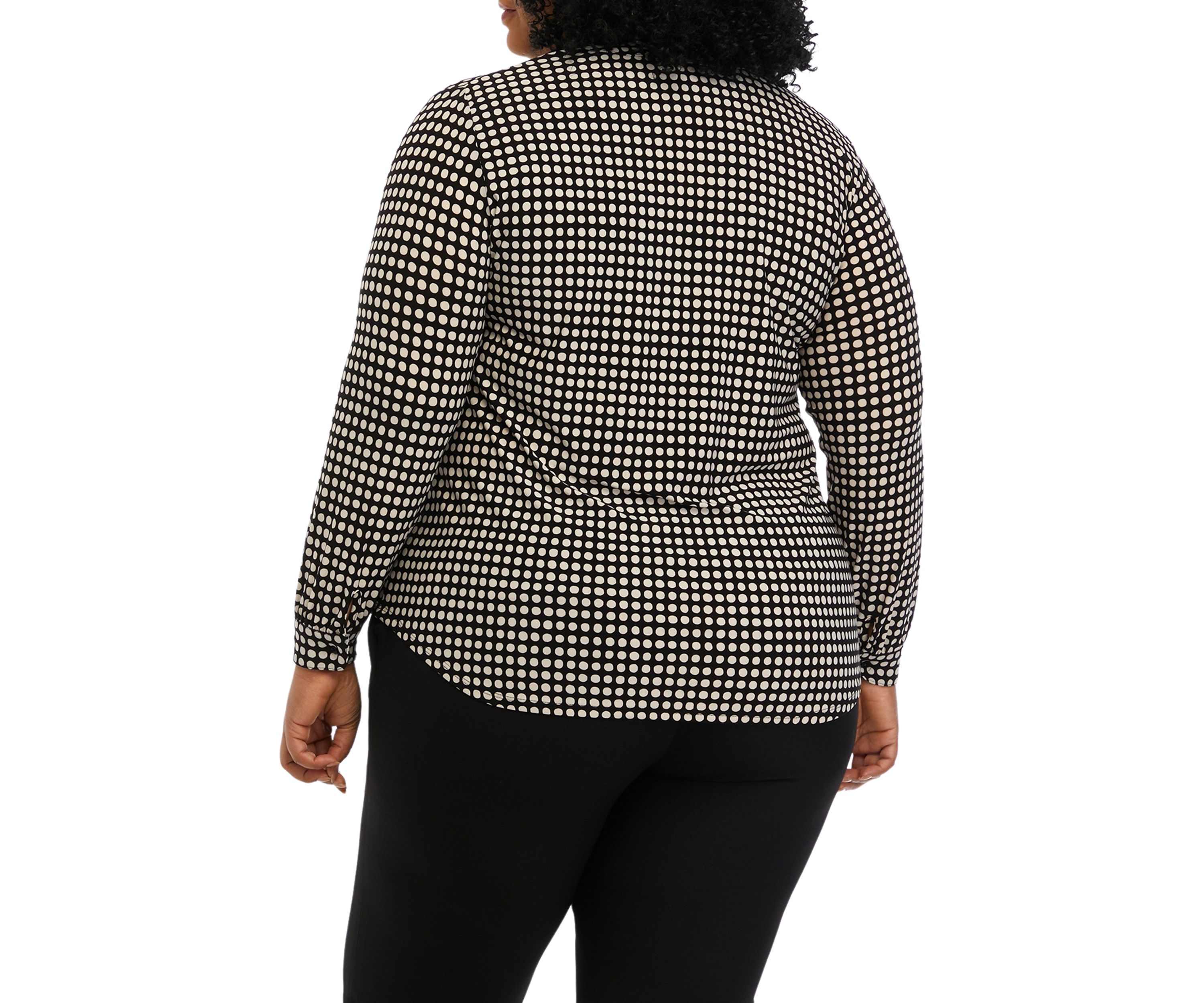 Plus Size Printed Split Neck Tunic Top