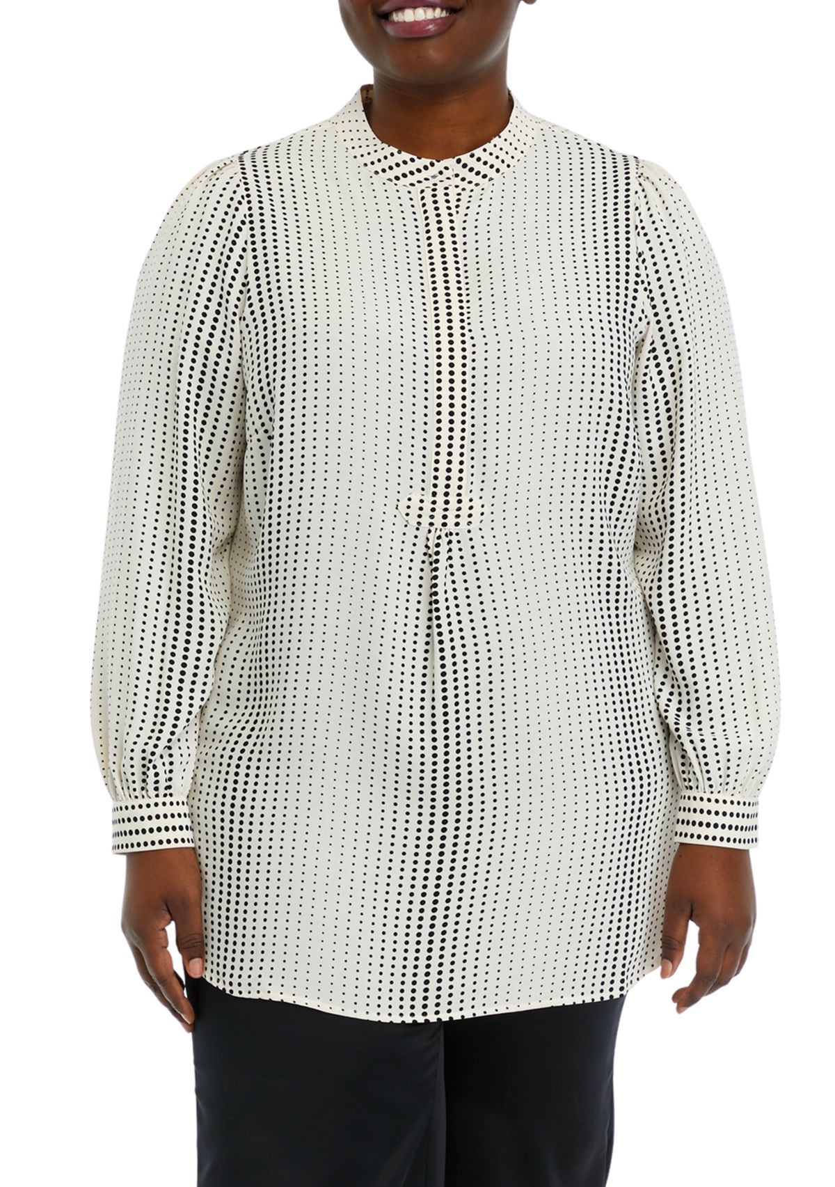 Plus Size Printed Popover Tunic