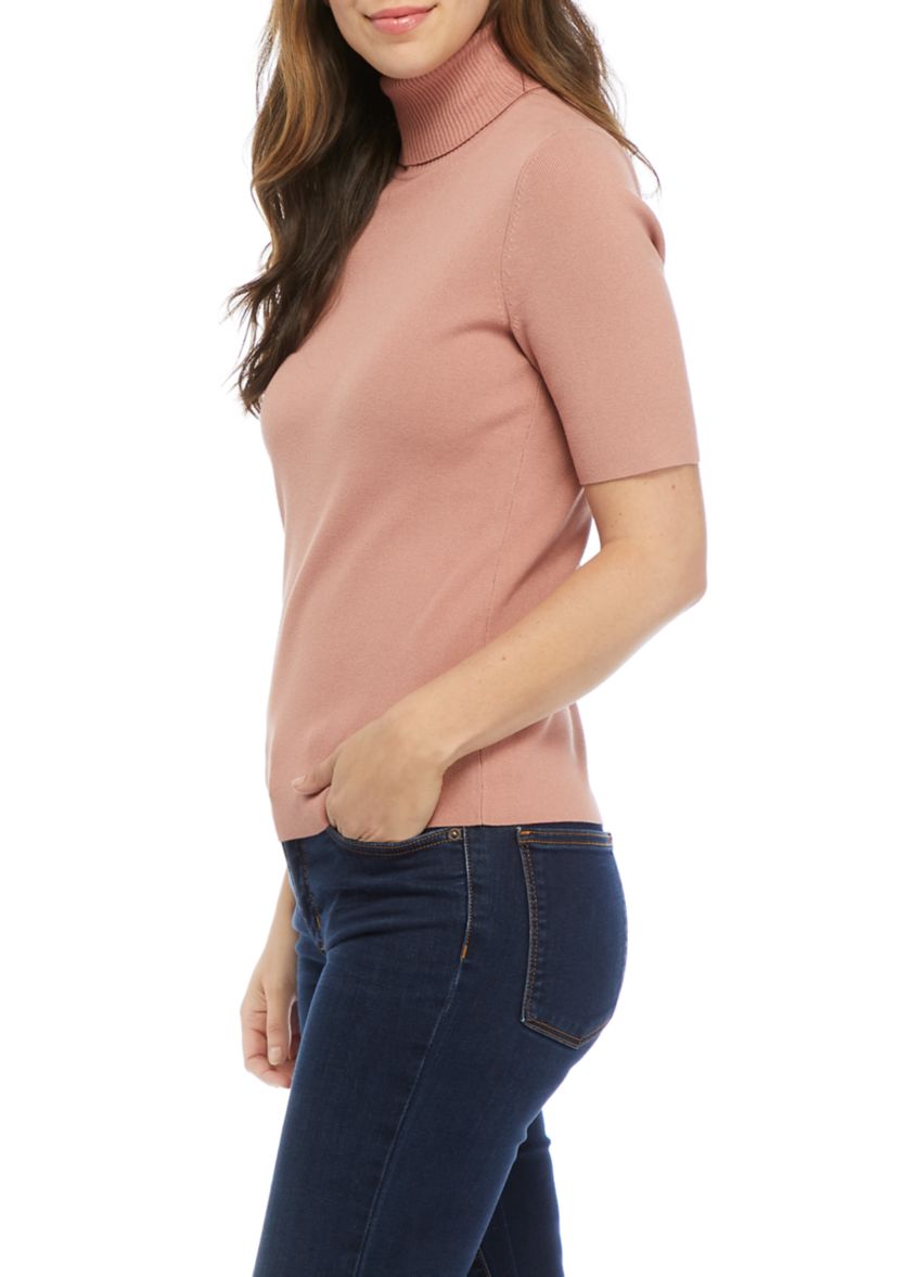 Womens Half Sleeve Turtleneck Sweater 