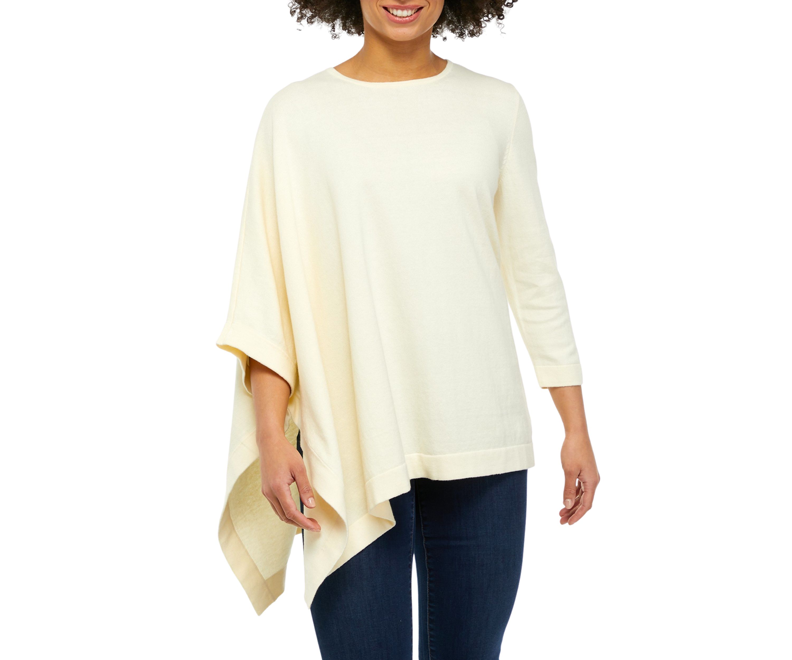 Womens Kimono Sleeve Asymmetrical Pullover
