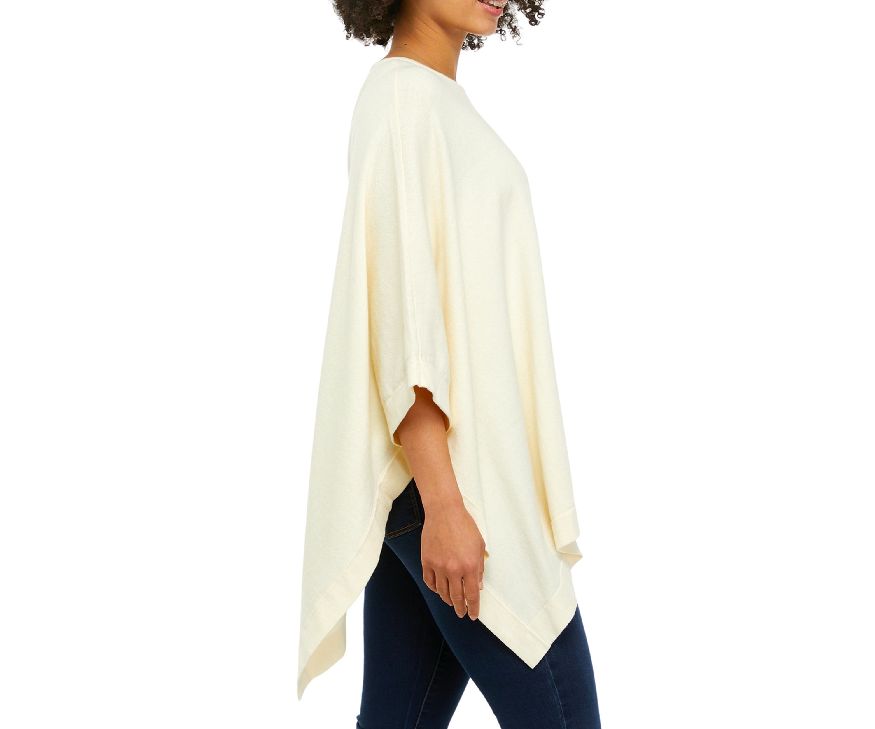 Womens Kimono Sleeve Asymmetrical Pullover