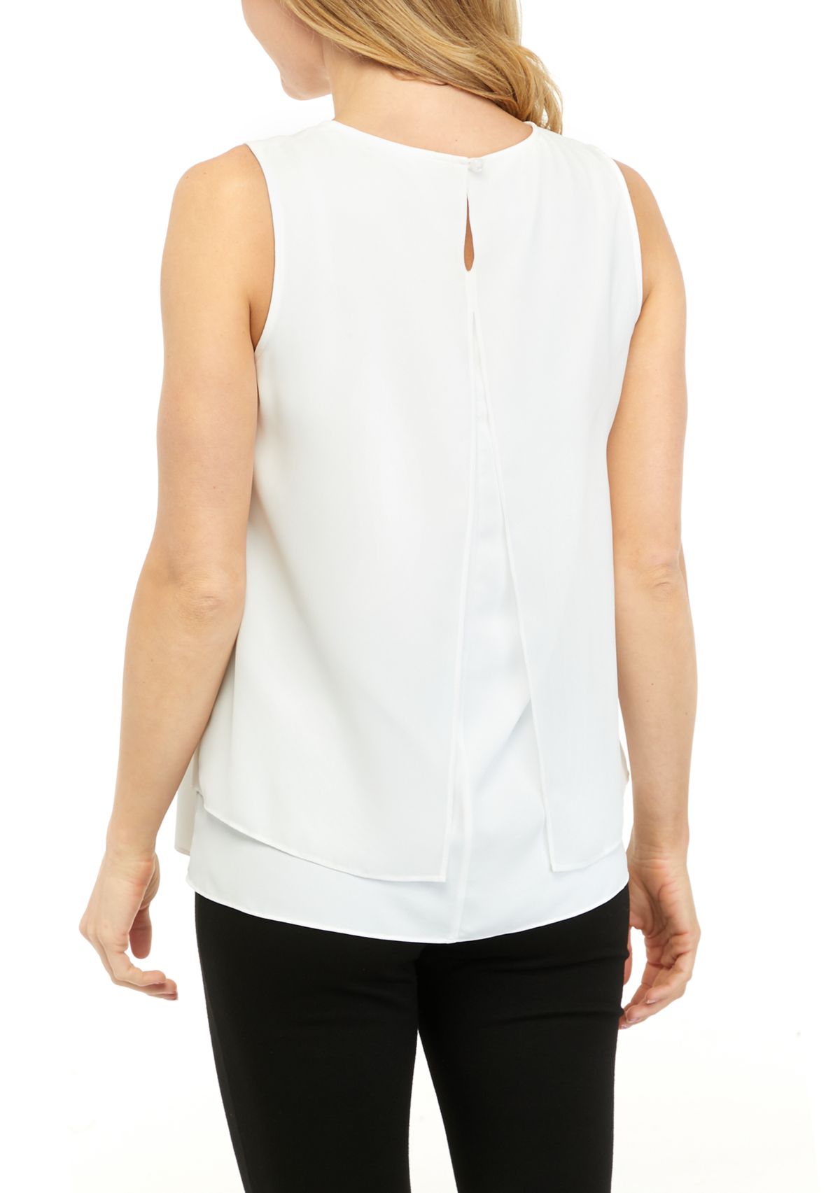 Womens Sleeveless Double Layer Blouse 