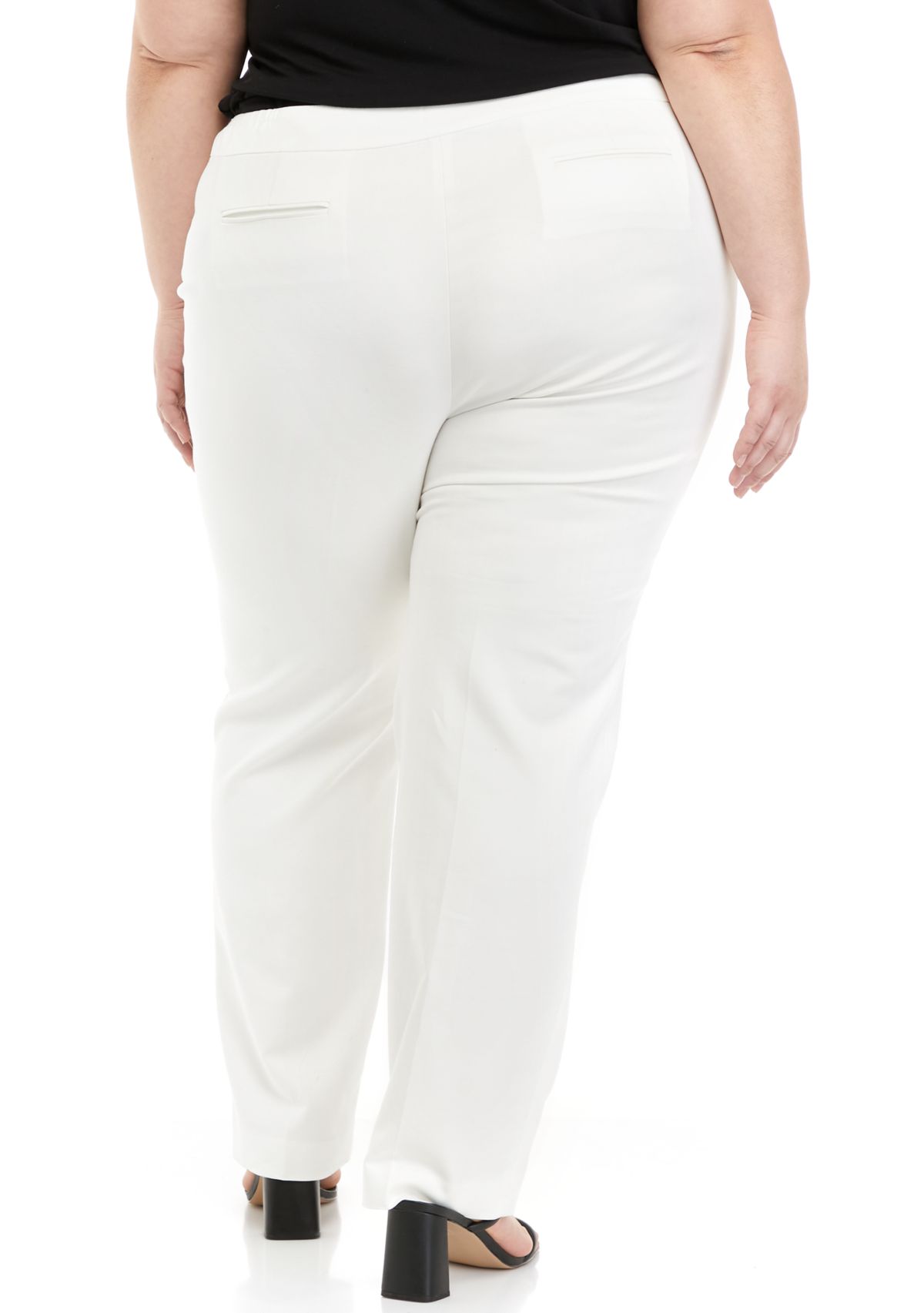 Plus Size Cotton Double Weave Extended Tab Bowie Pants 