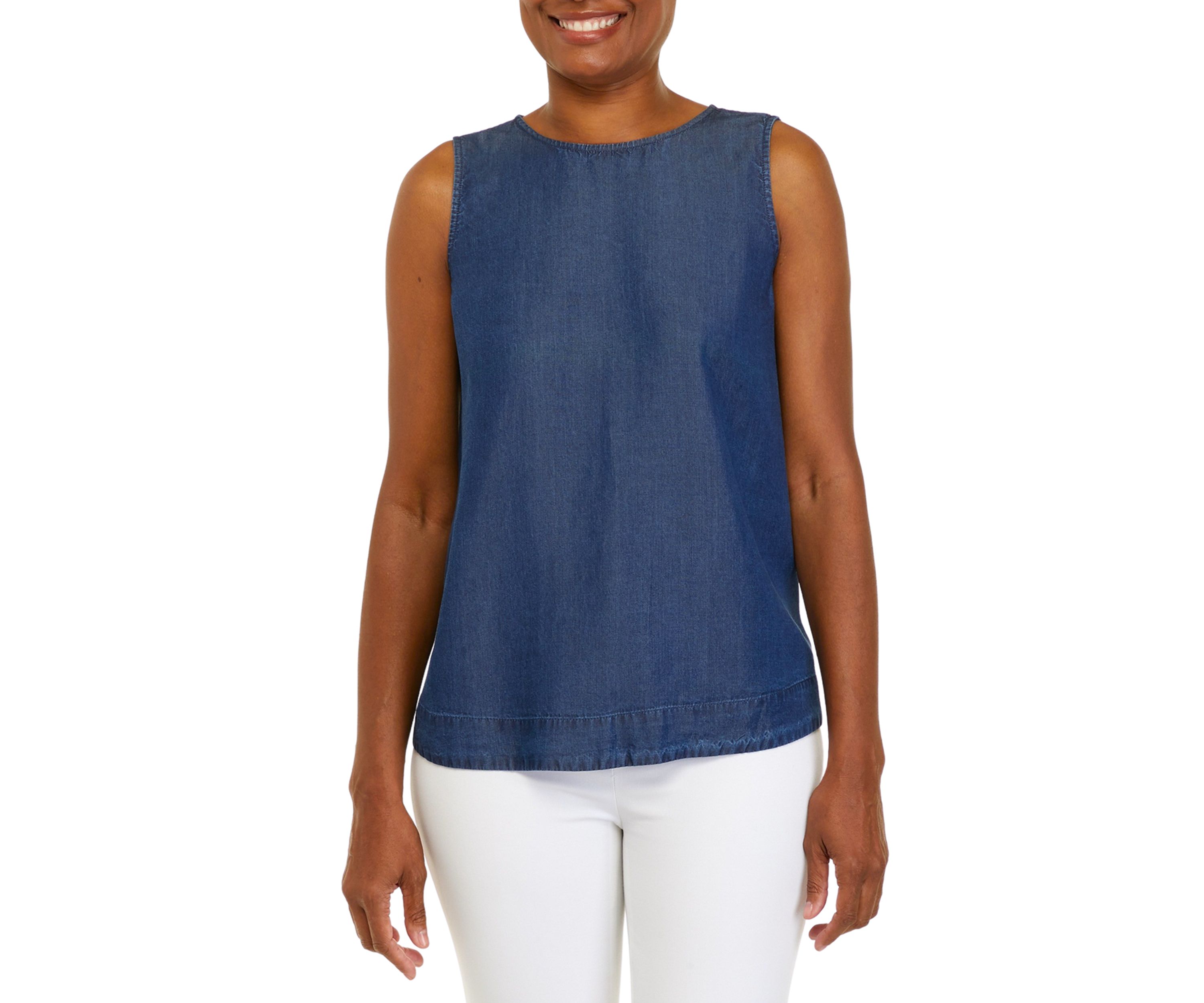Womens Sleeveless Trapeze Bow Back Blouse
