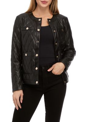 Anne klein hot sale leather coat