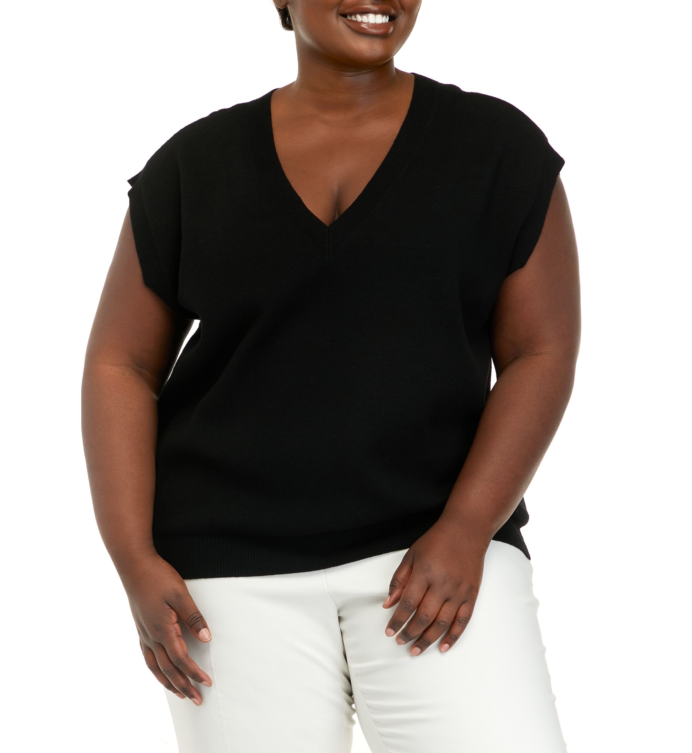 Plus Size Milano Stitch Sweater Vest
