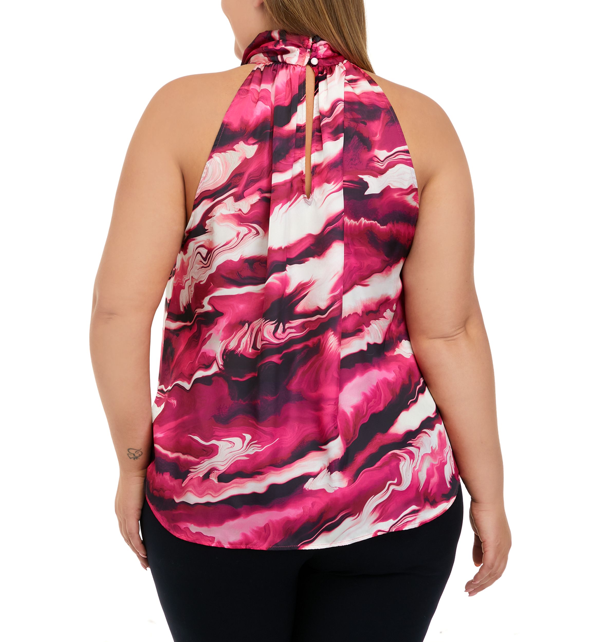 Plus Size Twist Neck Halter Top