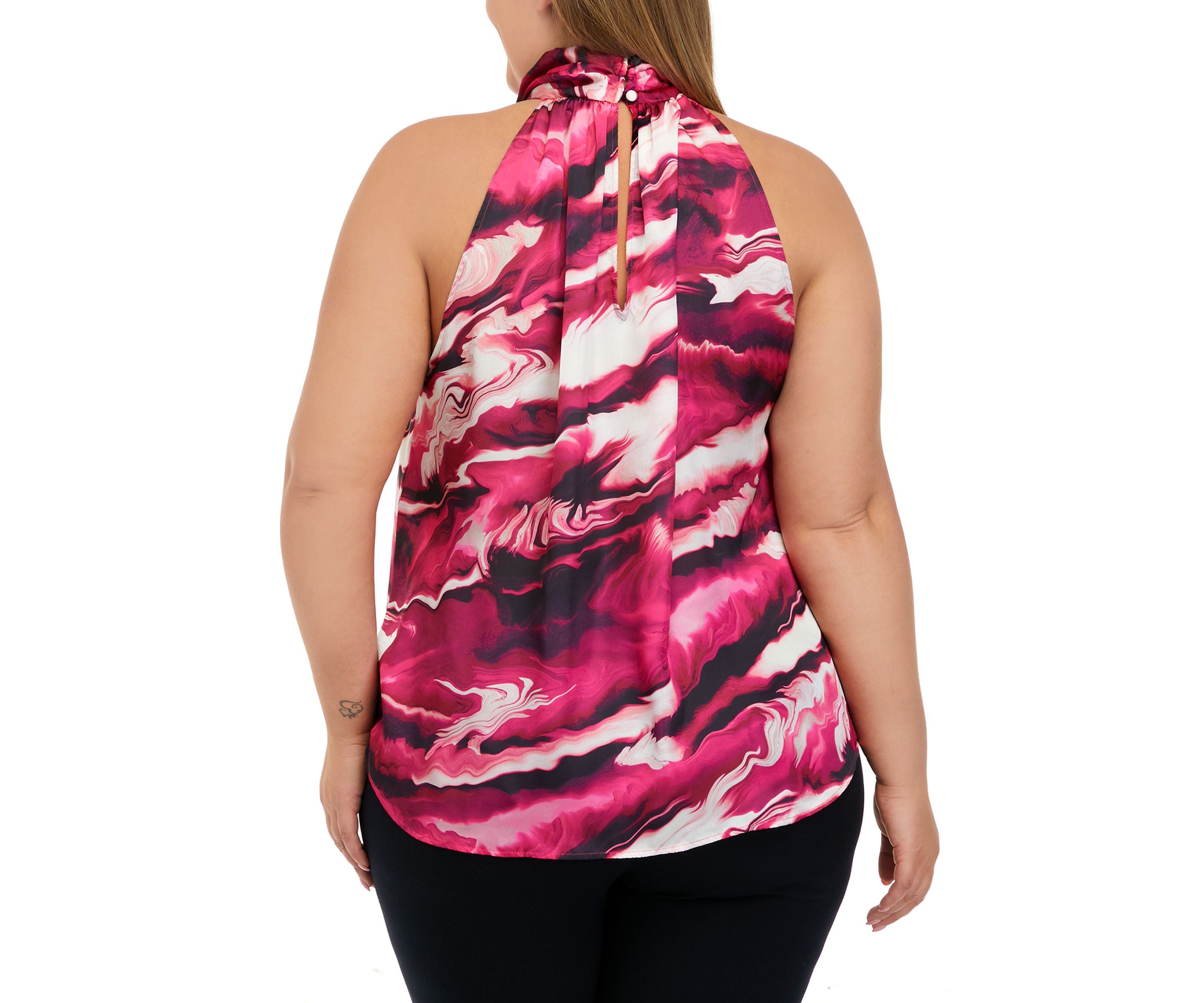 Plus Size Twist Neck Halter Top