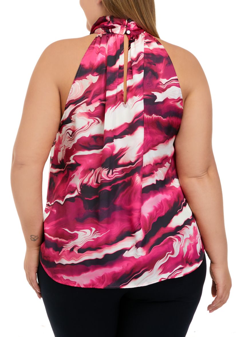 Plus Size Twist Neck Halter Top