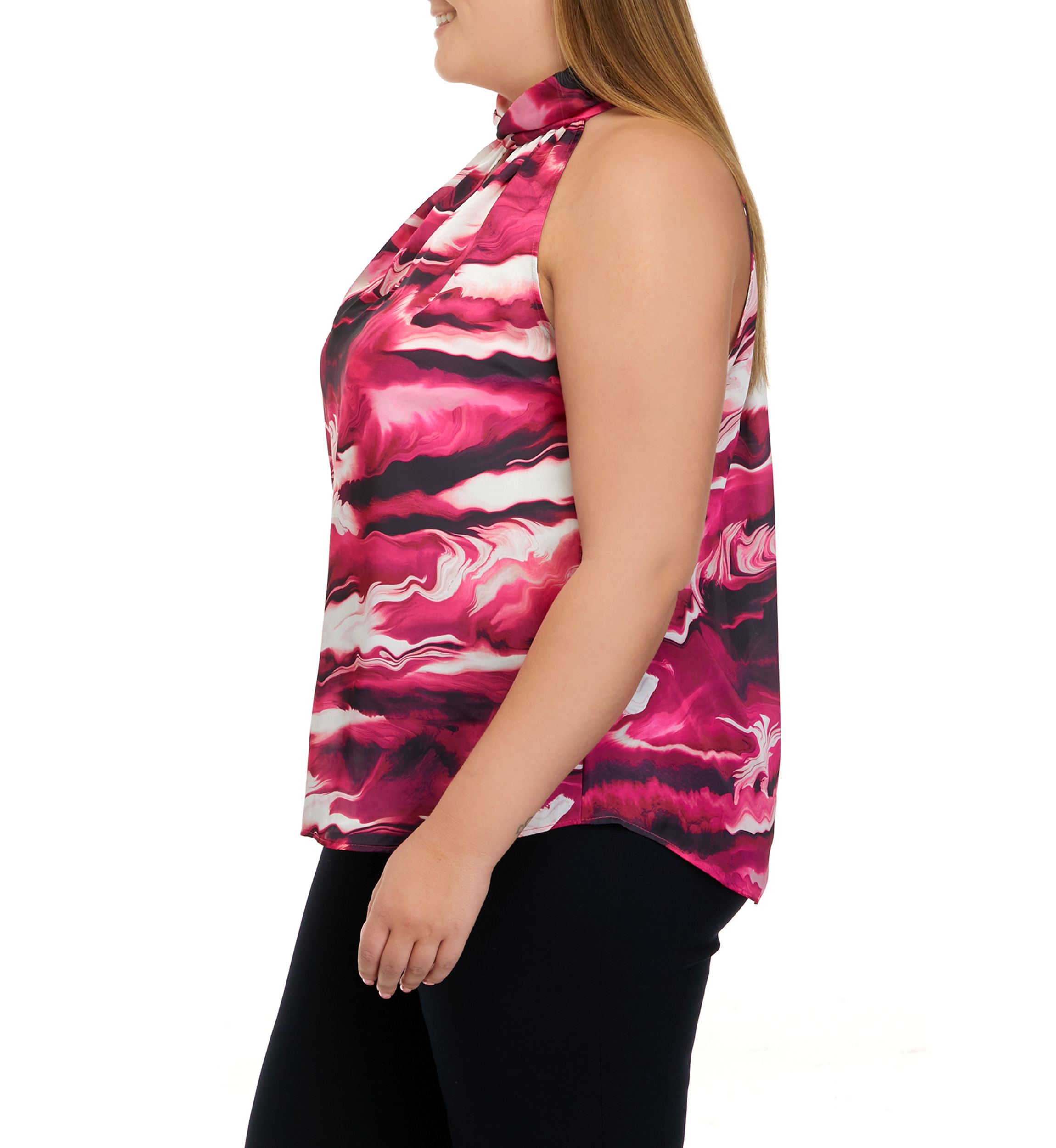 Plus Size Twist Neck Halter Top