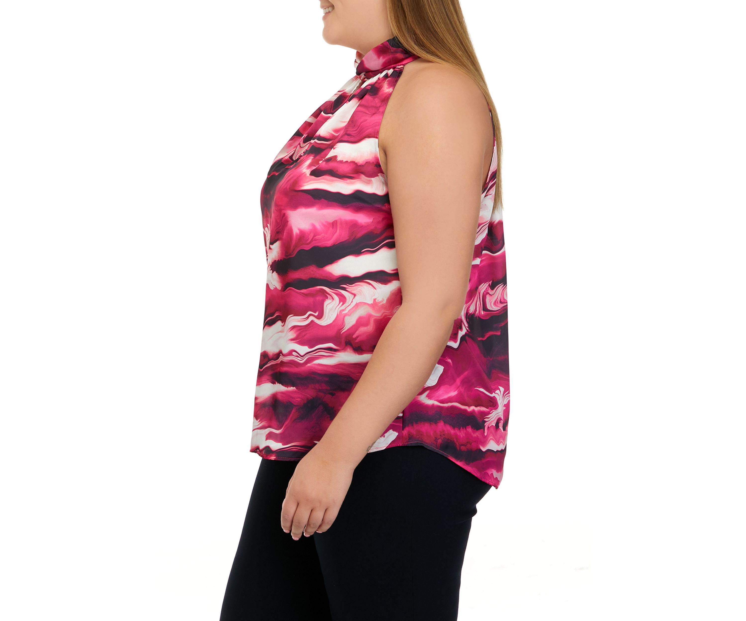 Plus Size Twist Neck Halter Top