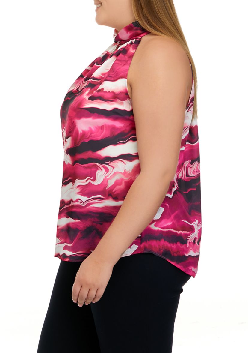 Plus Size Twist Neck Halter Top