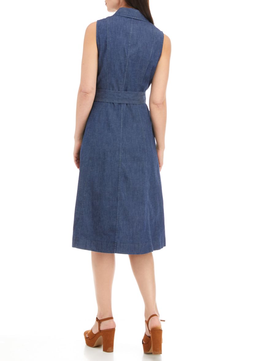 Womens Sleeveless Shirtdress