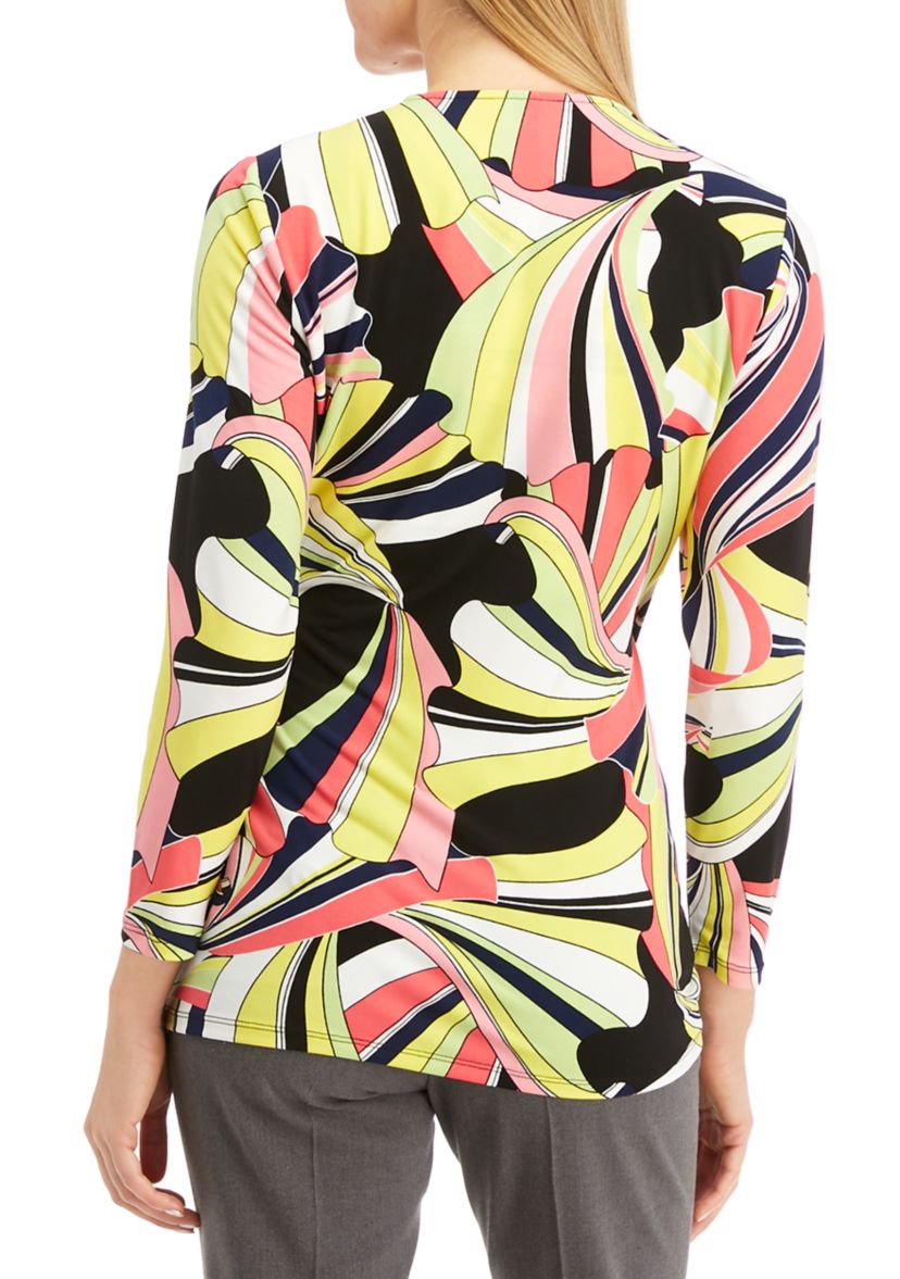 Womens 3/4 Sleeve Printed Top