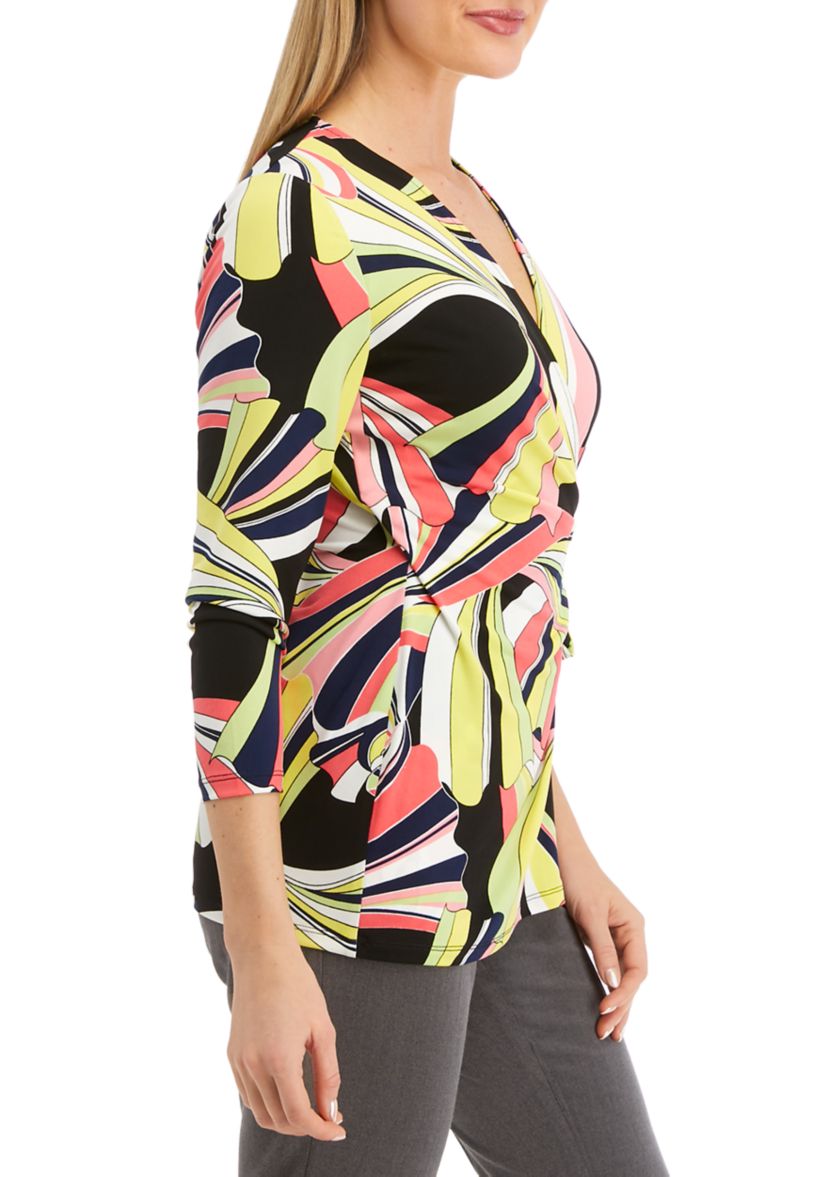 Womens 3/4 Sleeve Printed Top