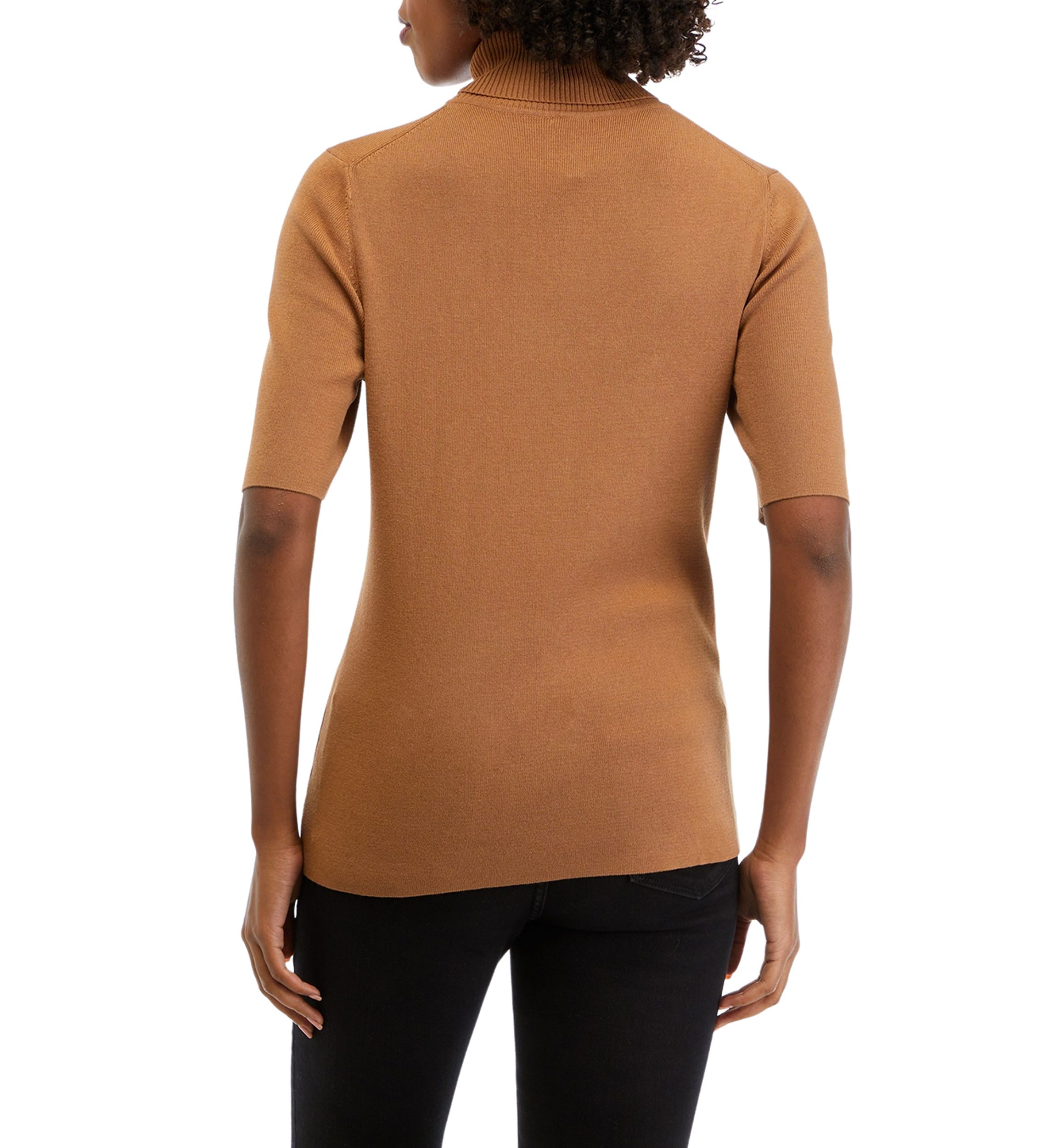 Womens Short Sleeve Turtleneck Sweater