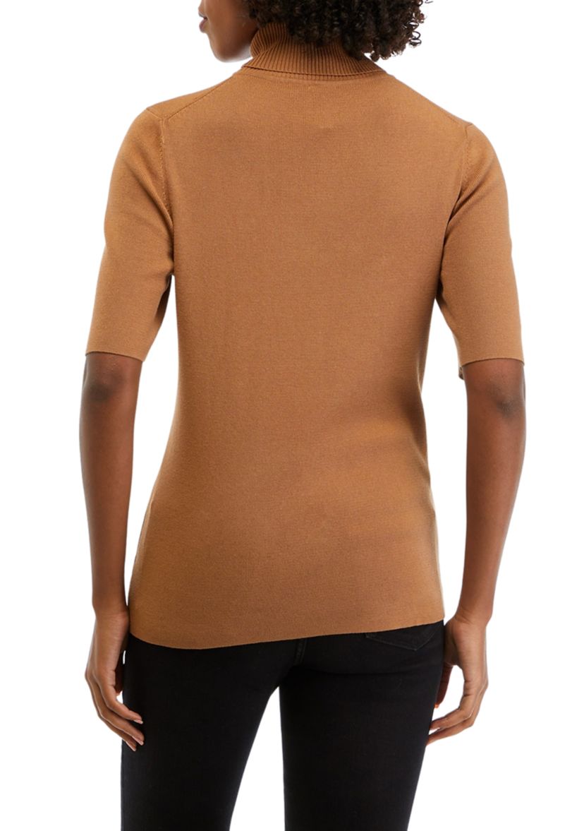 Womens Short Sleeve Turtleneck Sweater