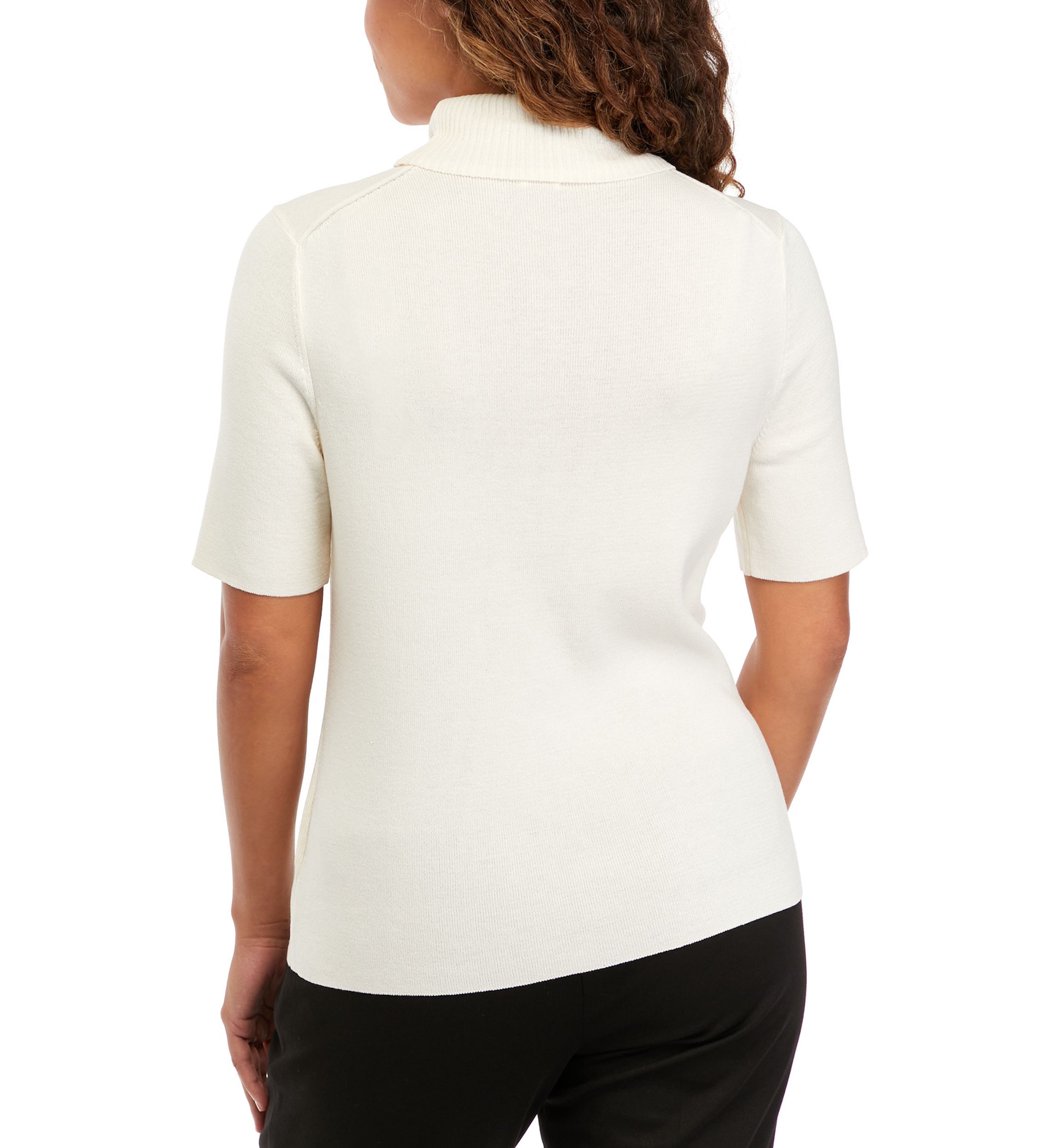 Petite Half Sleeve Turtleneck Sweater 