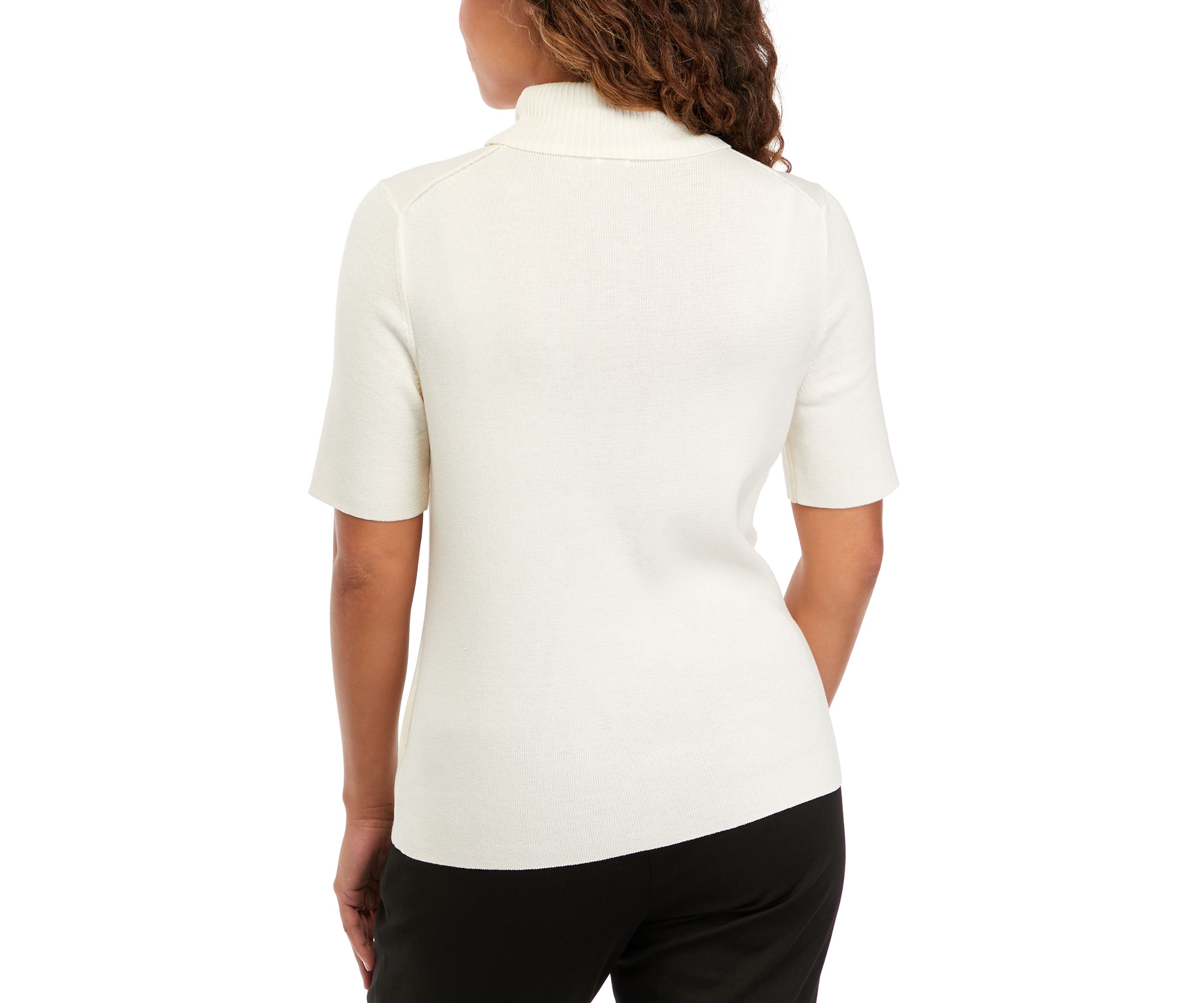 Petite Half Sleeve Turtleneck Sweater 
