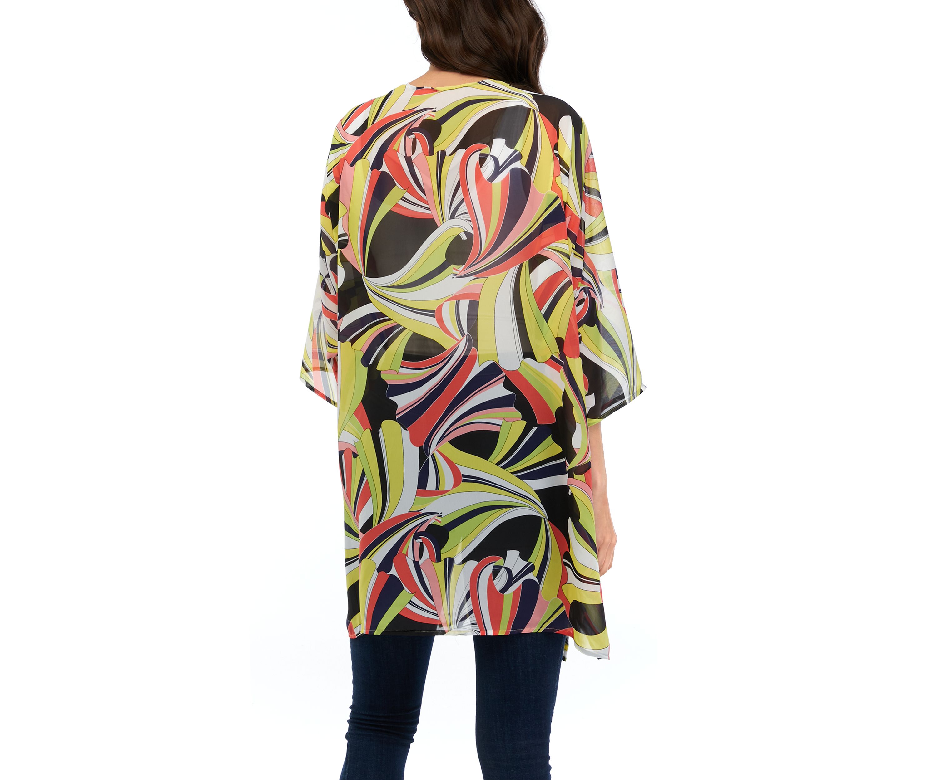 Womens Oversized Sheer Cardigan with Side Slits