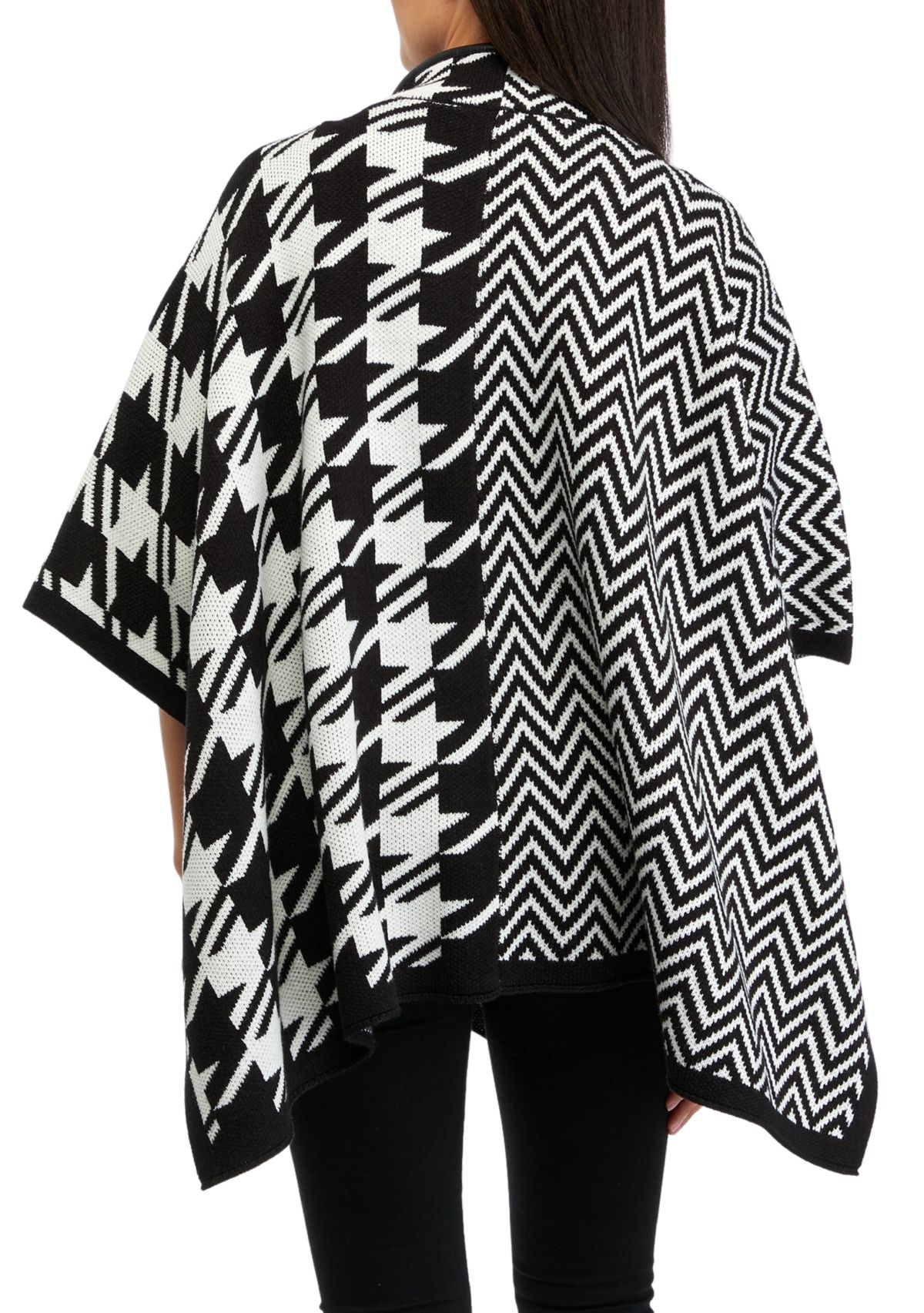 Womens Pattern Zip Front Cape