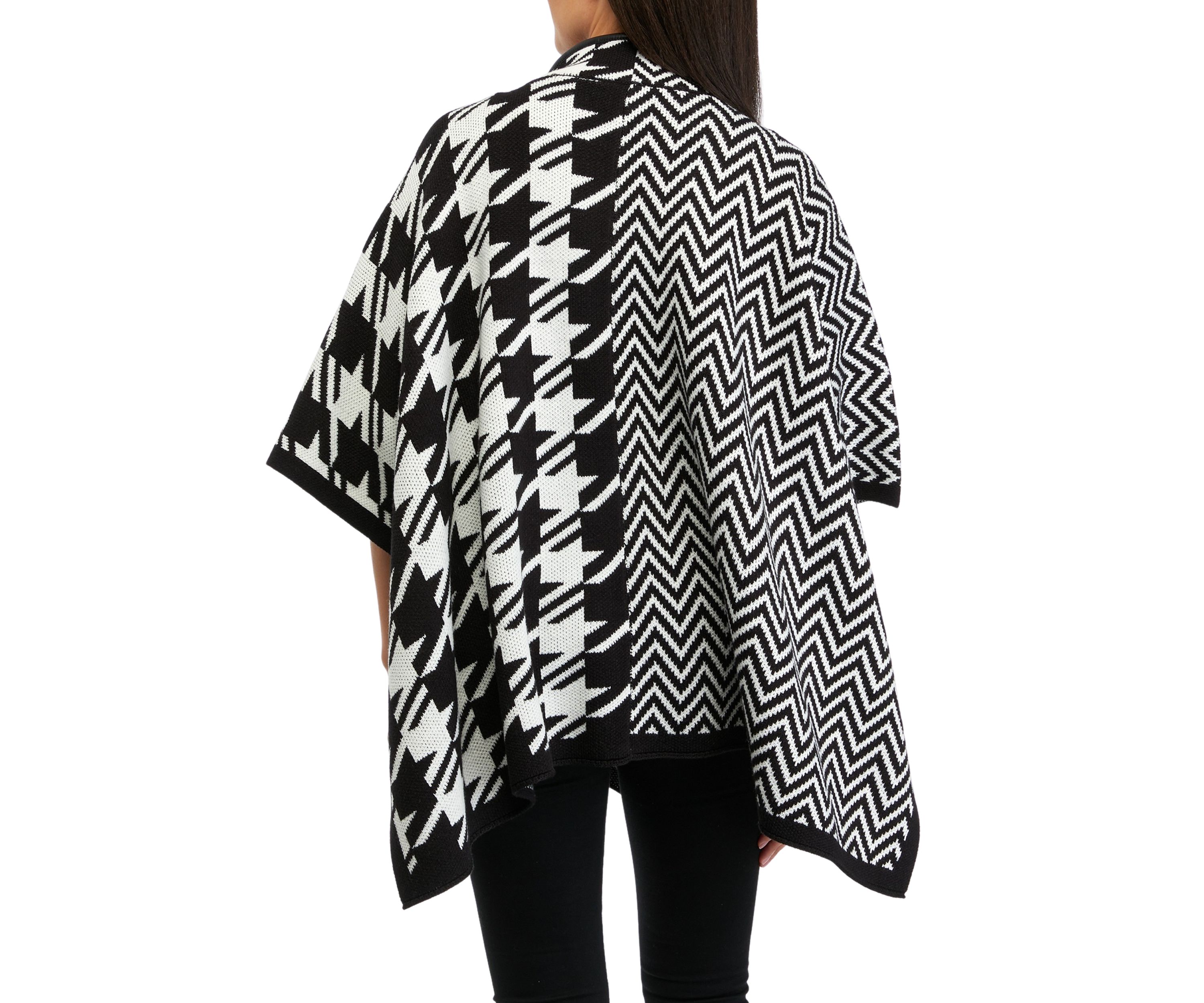 Womens Pattern Zip Front Cape