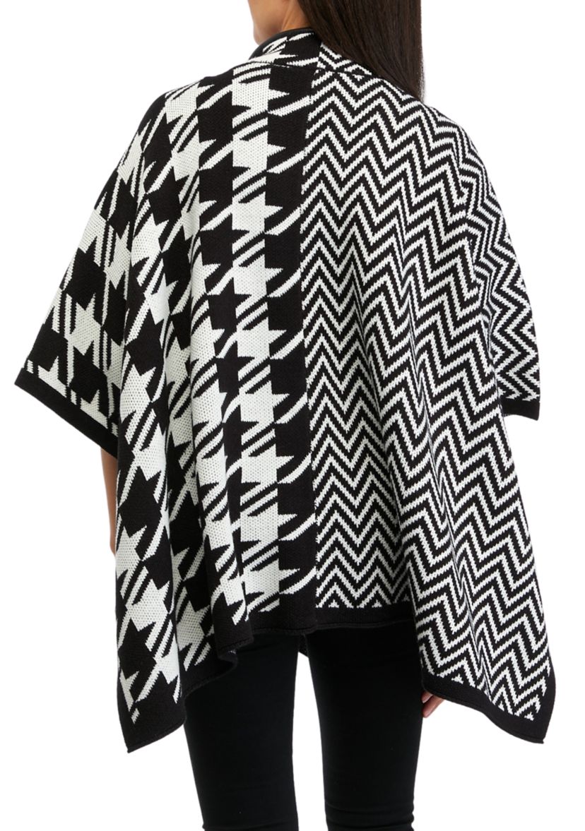 Womens Pattern Zip Front Cape