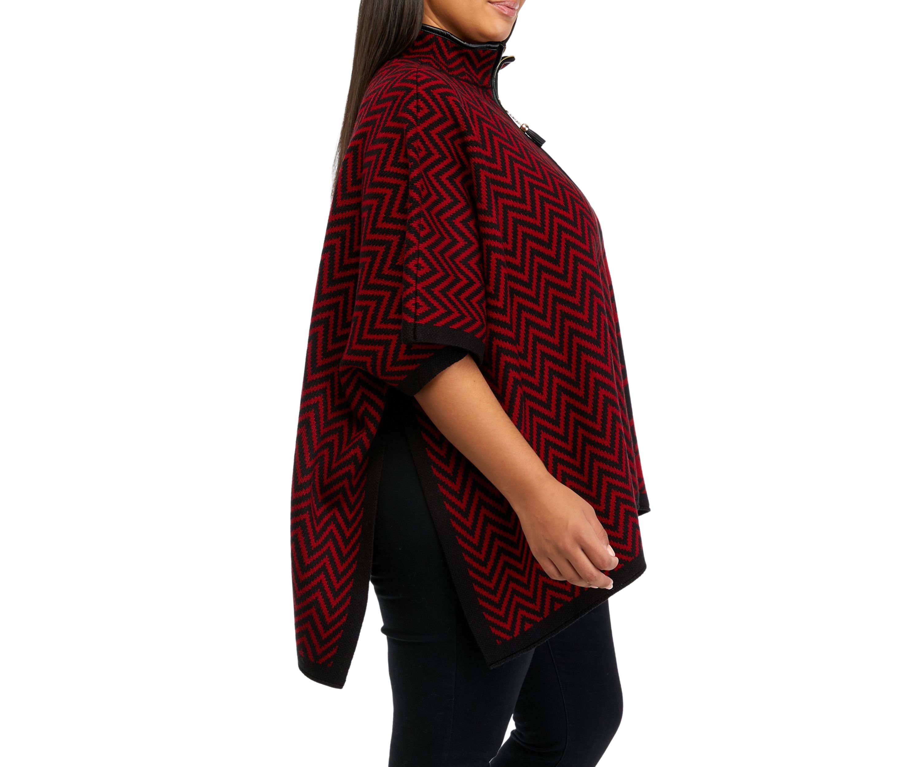 Plus Size Pattern Zip Front Cape