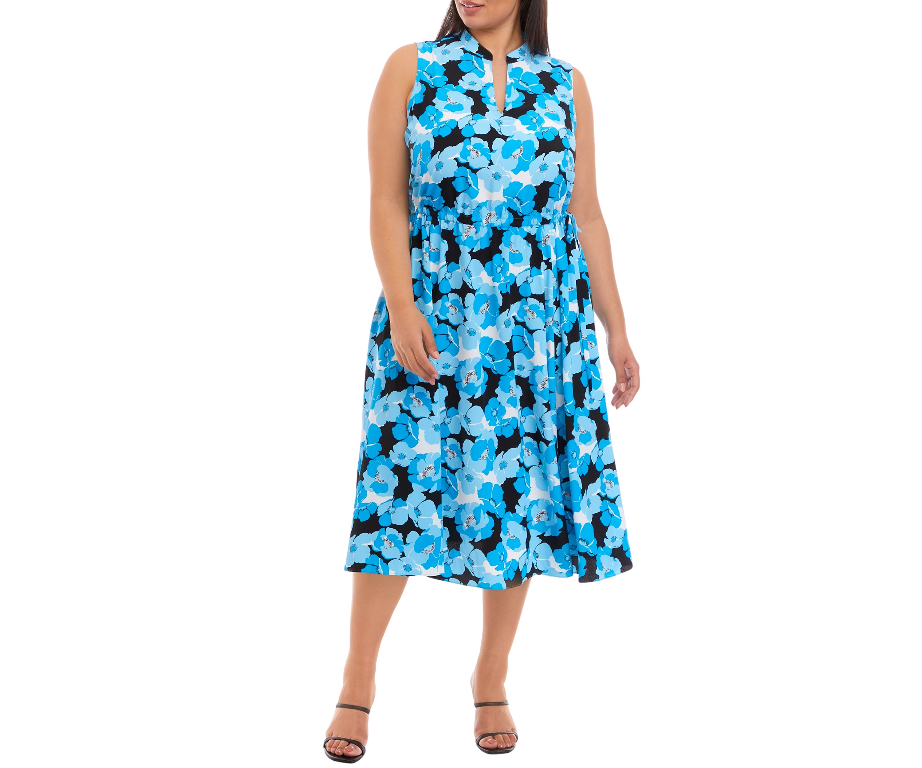 Plus Size Sleeveless Floral Midi Dress