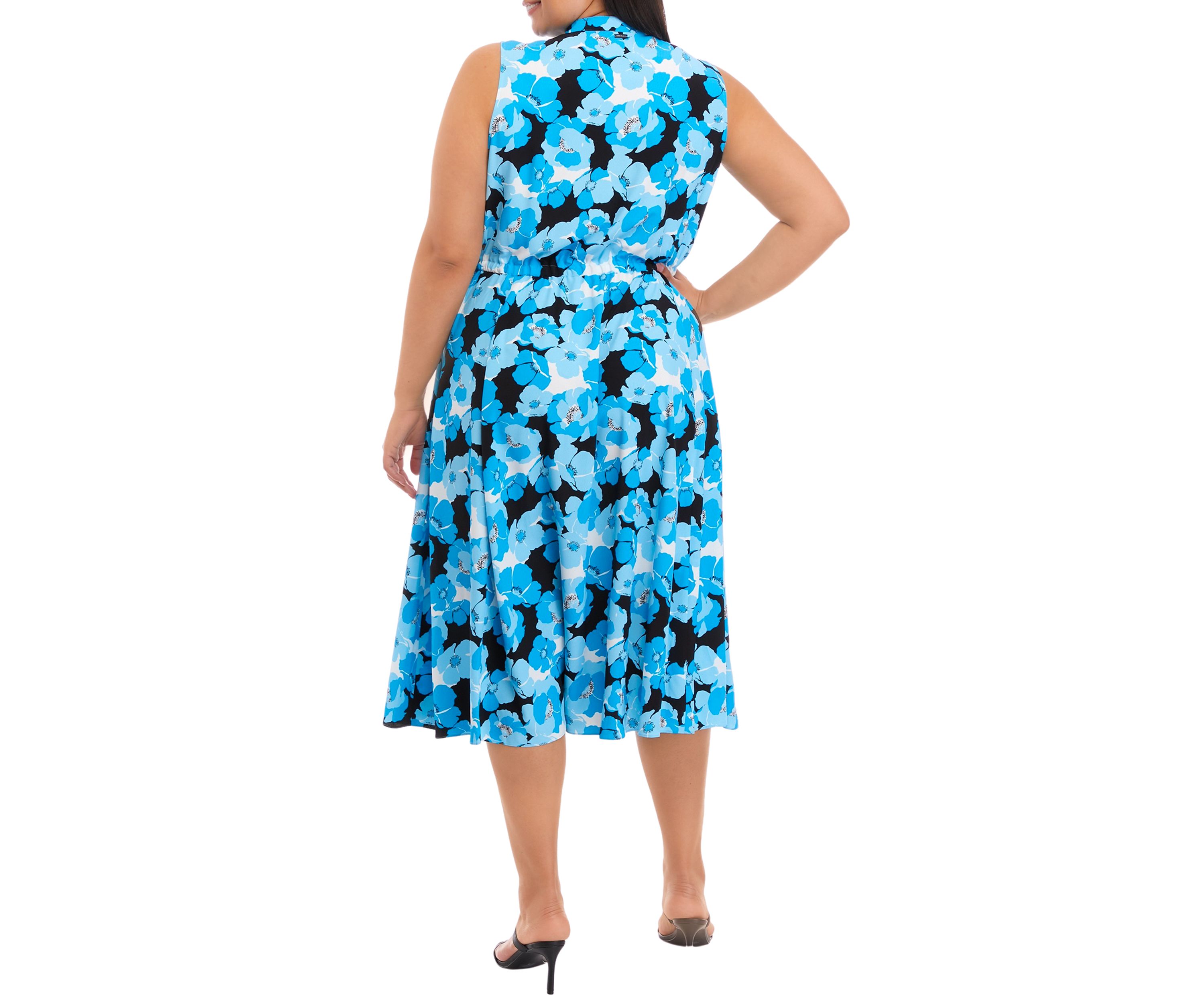 Plus Size Sleeveless Floral Midi Dress