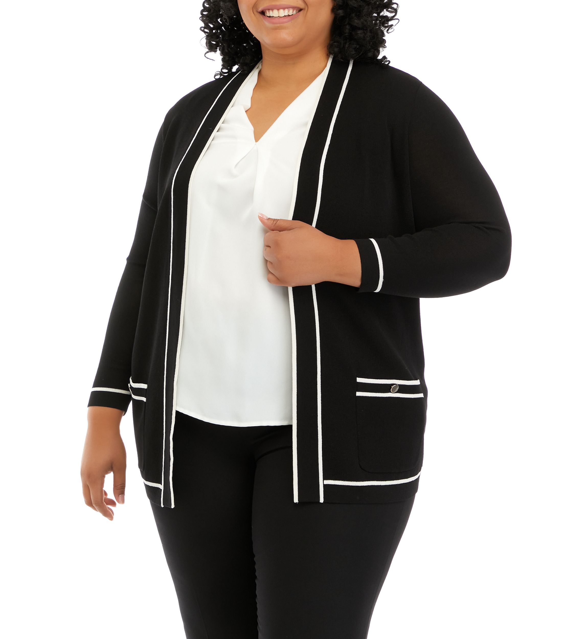 Plus Size Malibu Cardigan with Tipping