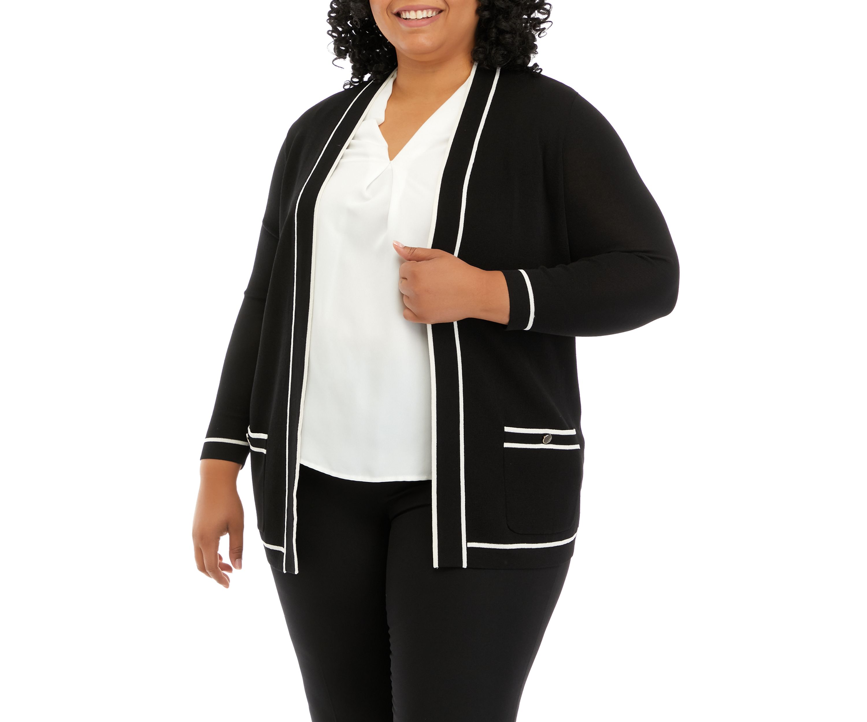 Plus Size Malibu Cardigan with Tipping