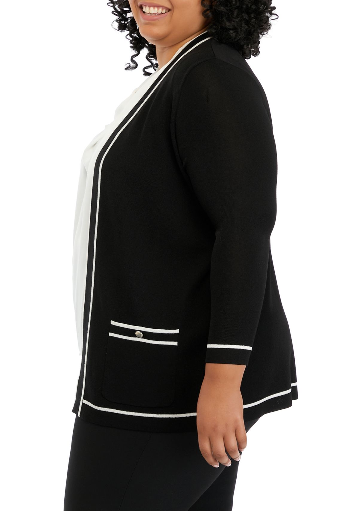 Plus Size Malibu Cardigan with Tipping