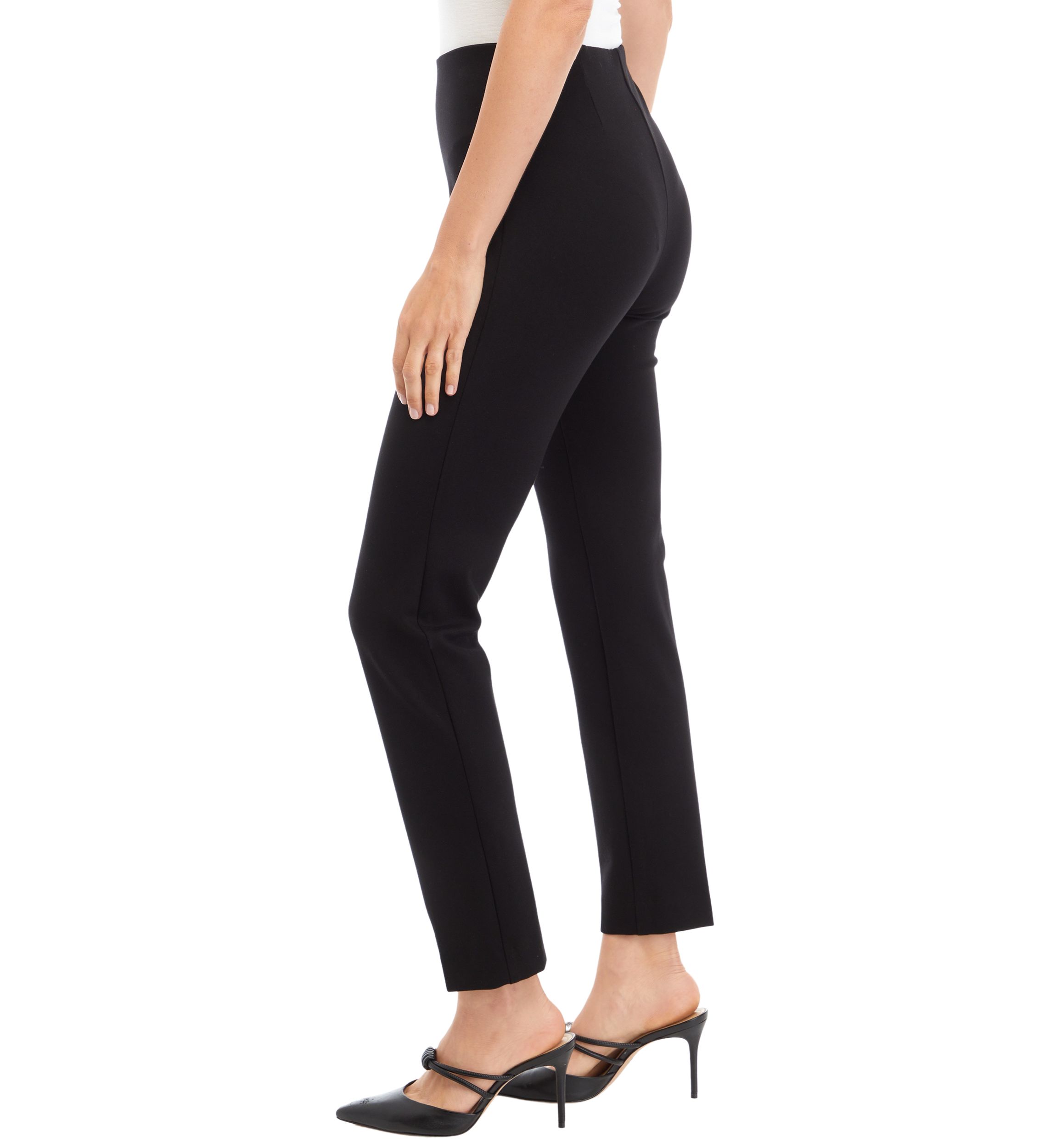 Womens Pull On Hollywood Waist Slim Ankle Pants