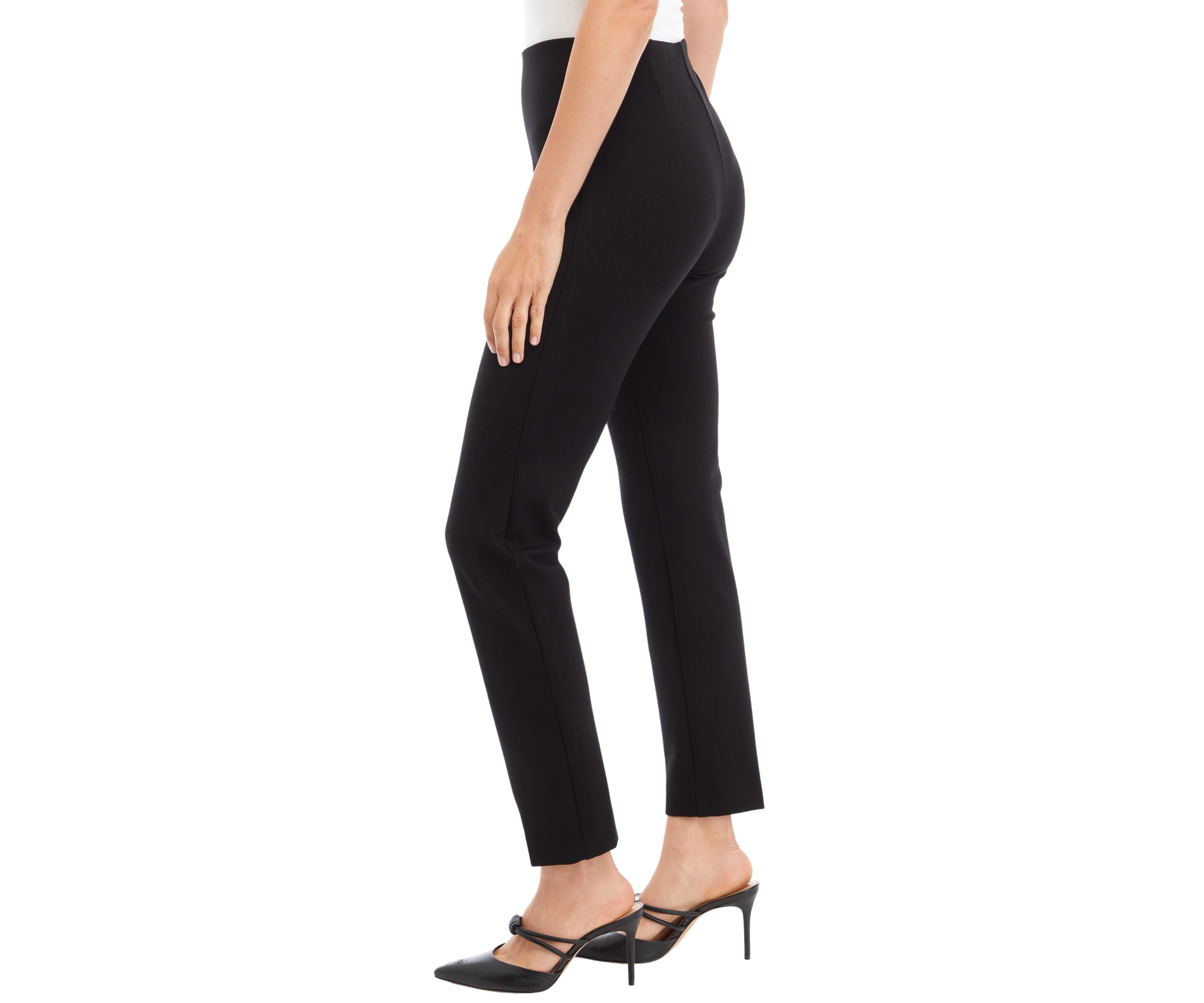Womens Pull On Hollywood Waist Slim Ankle Pants