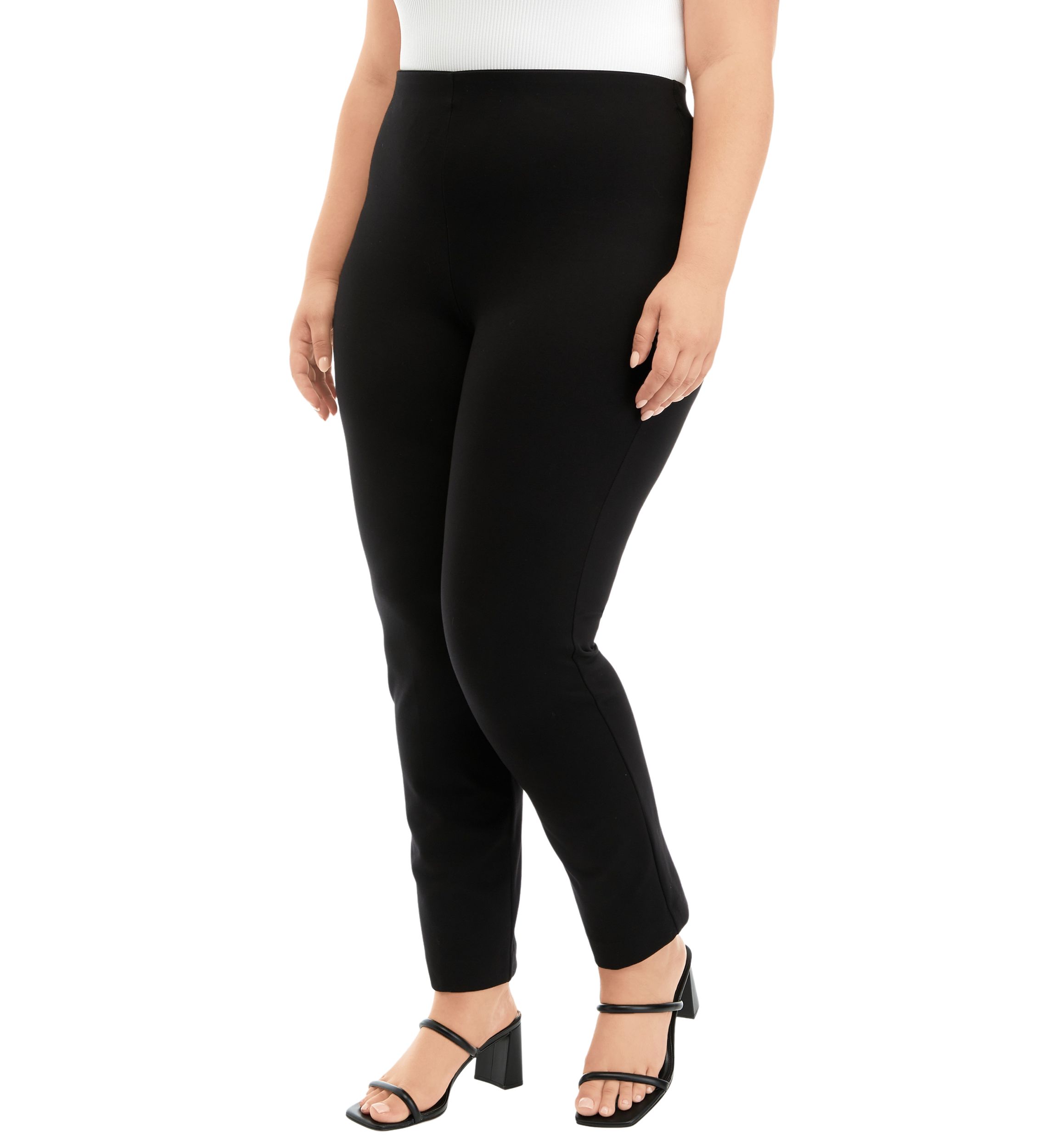 Plus Size Pull On Slim Fit Ankle Pants
