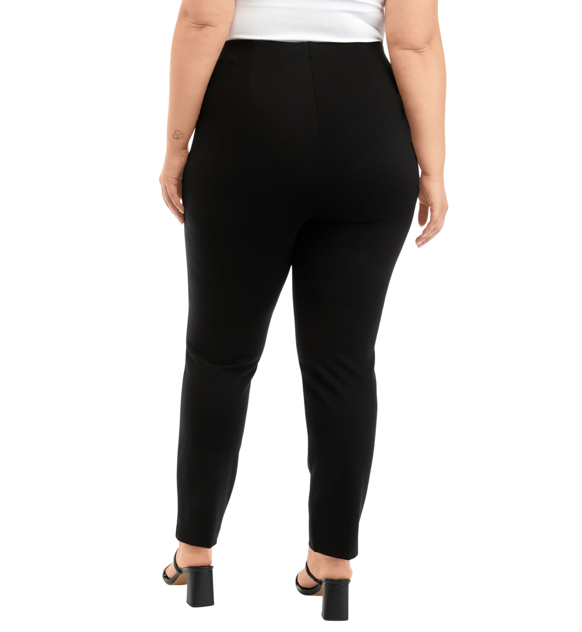 Plus Size Pull On Slim Fit Ankle Pants