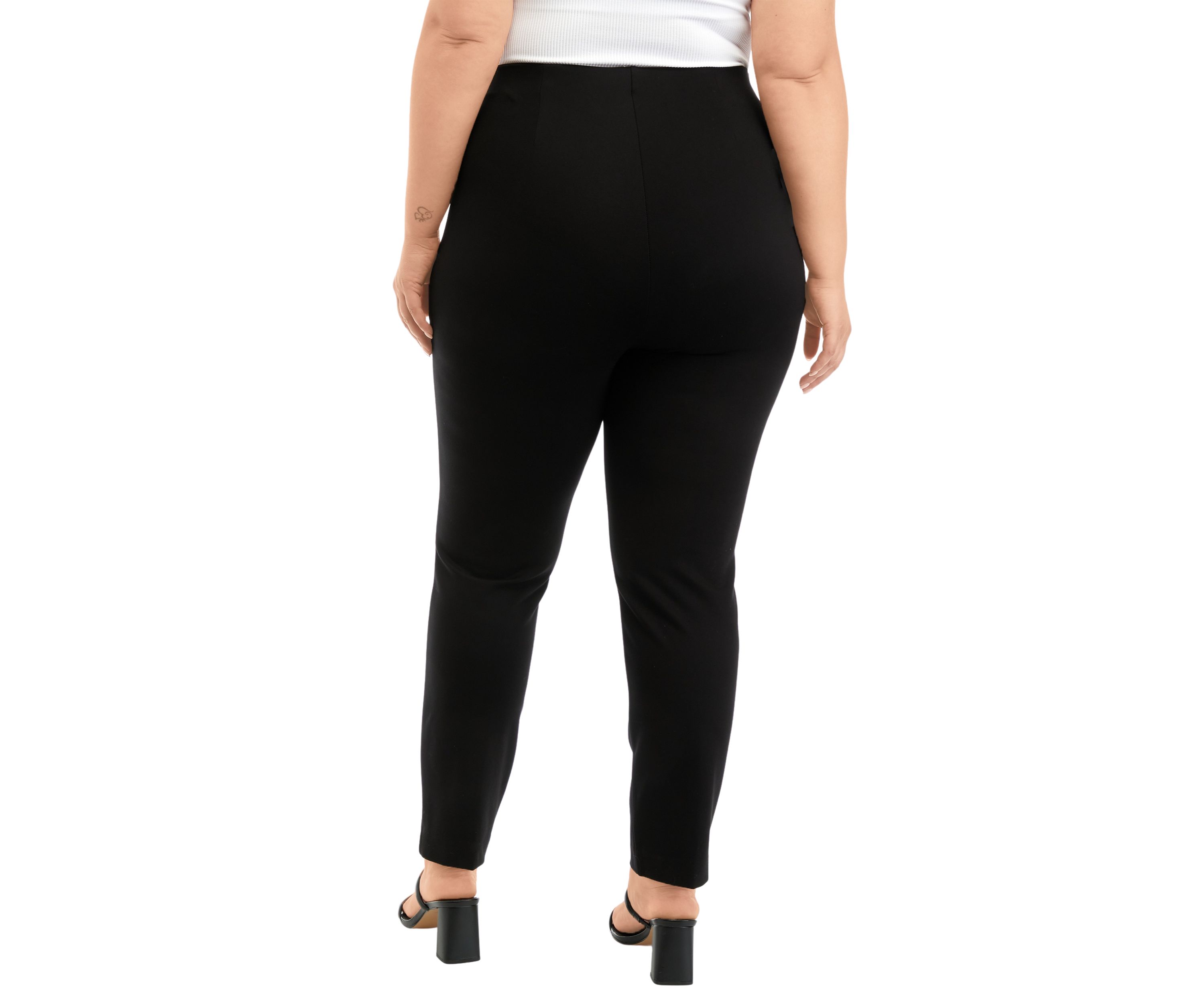 Plus Size Pull On Slim Fit Ankle Pants