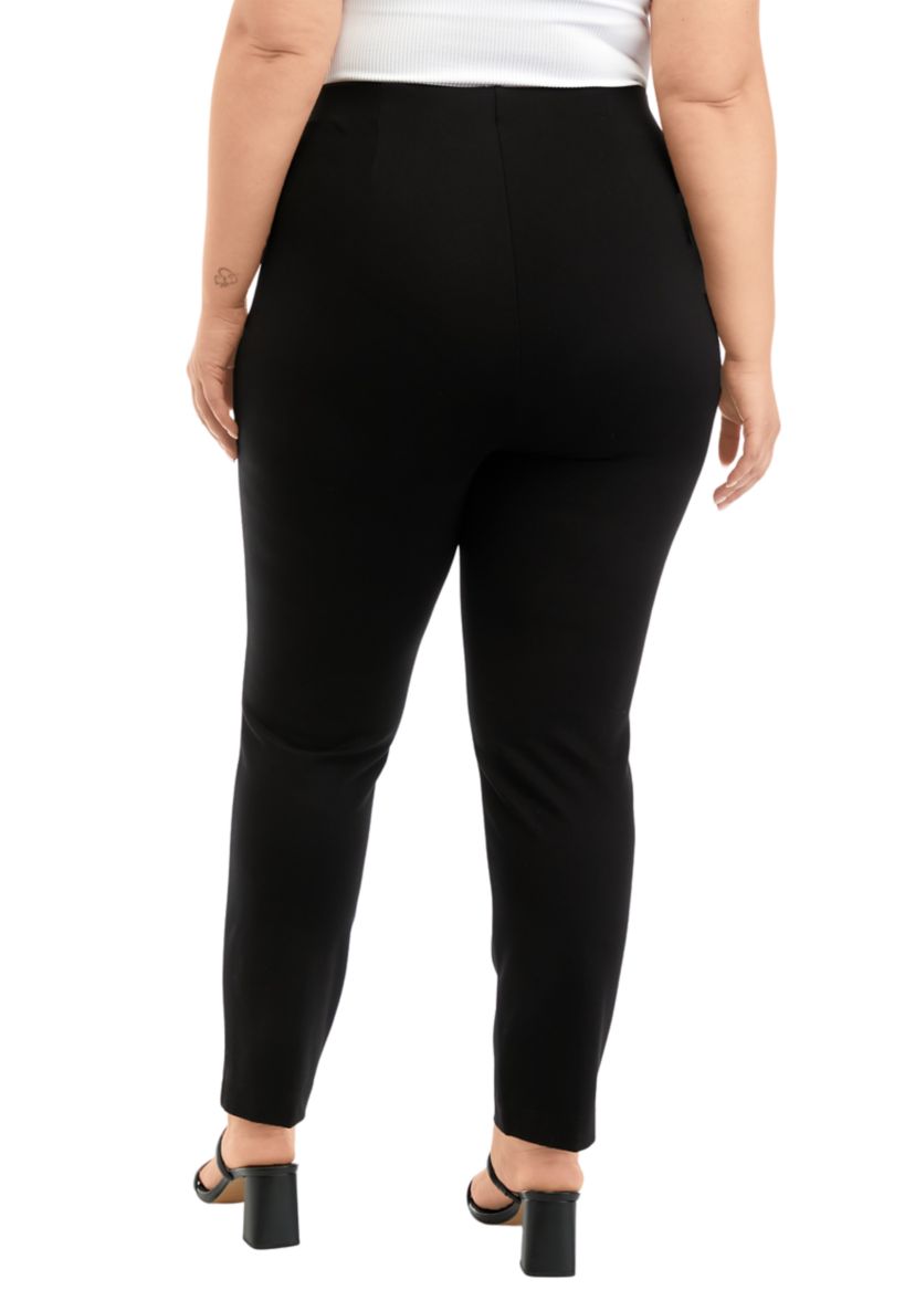Plus Size Pull On Slim Fit Ankle Pants