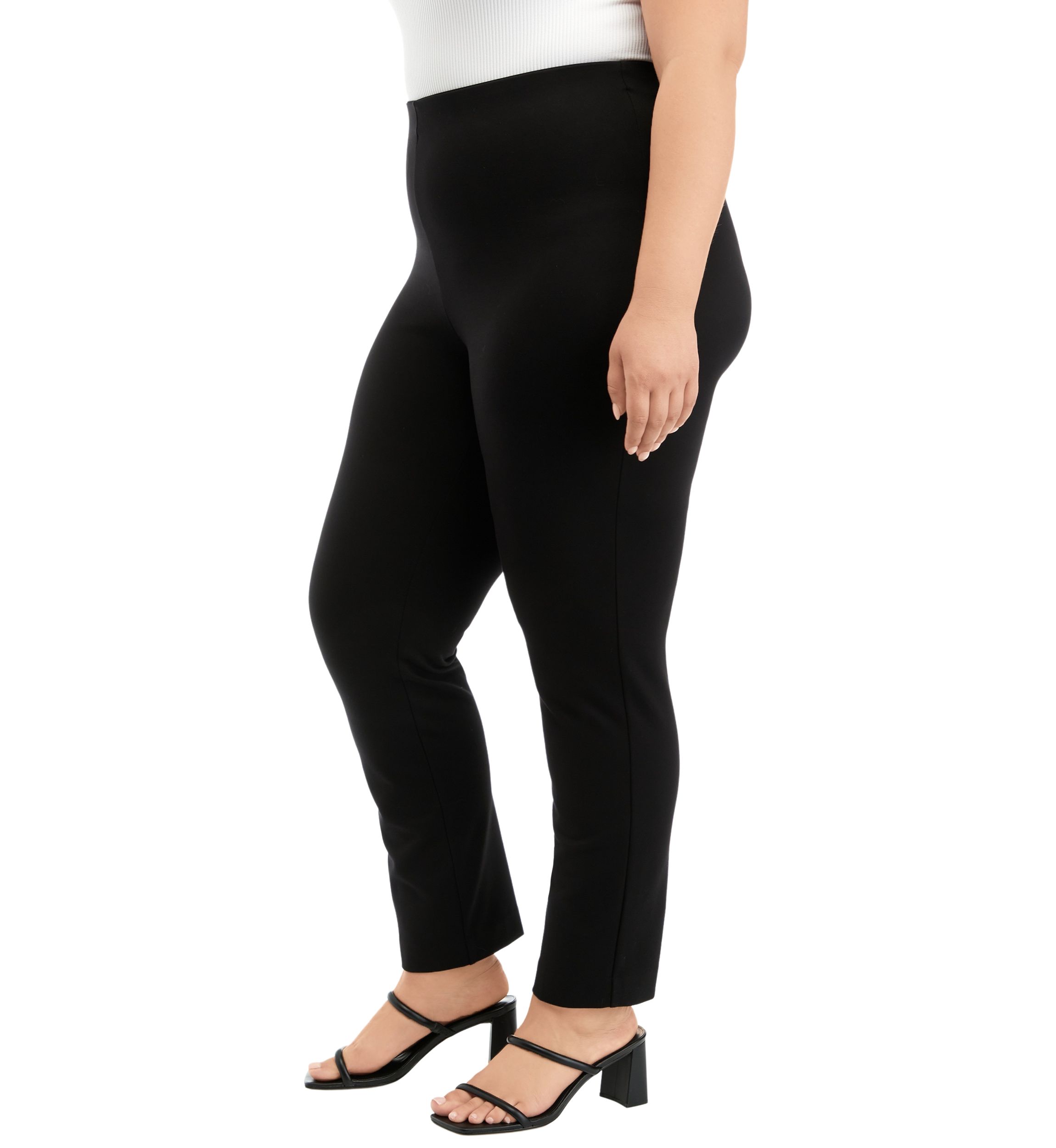 Plus Size Pull On Slim Fit Ankle Pants