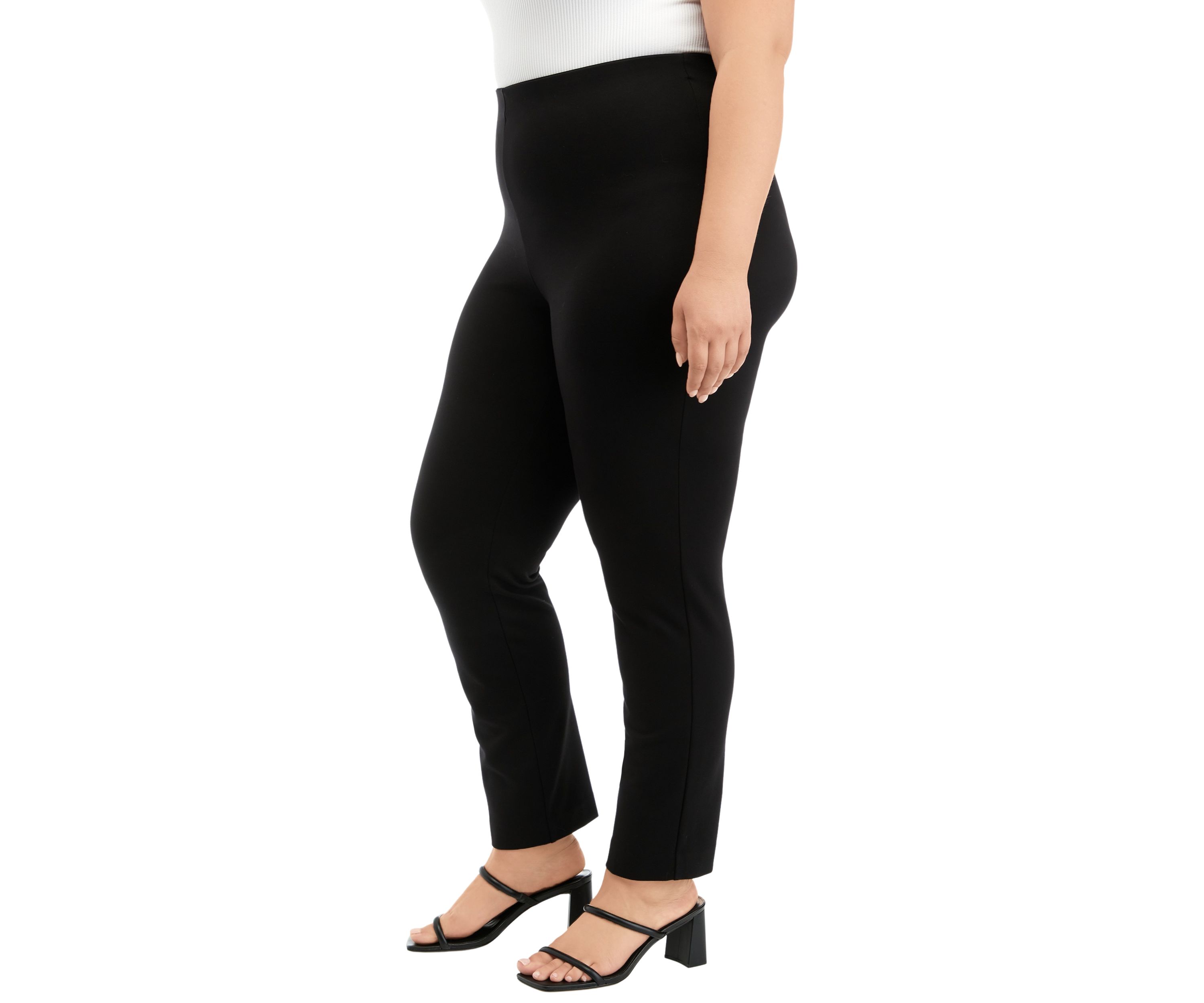 Plus Size Pull On Slim Fit Ankle Pants