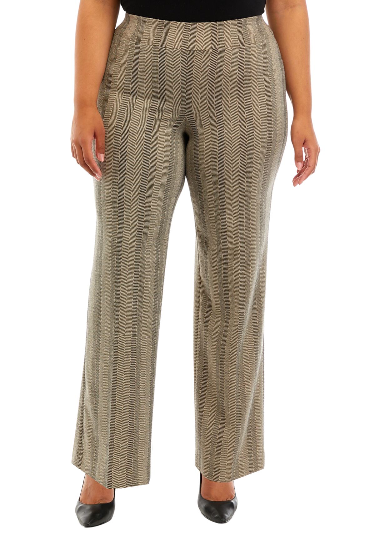Plus Size Pull On Wide Leg Pants