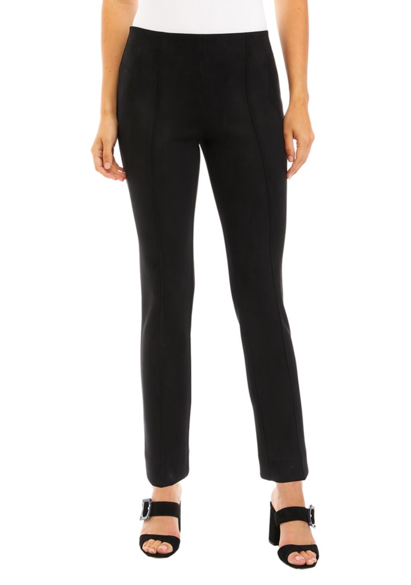 Petite Pull On Hollywood Waist Straight Ankle Pants